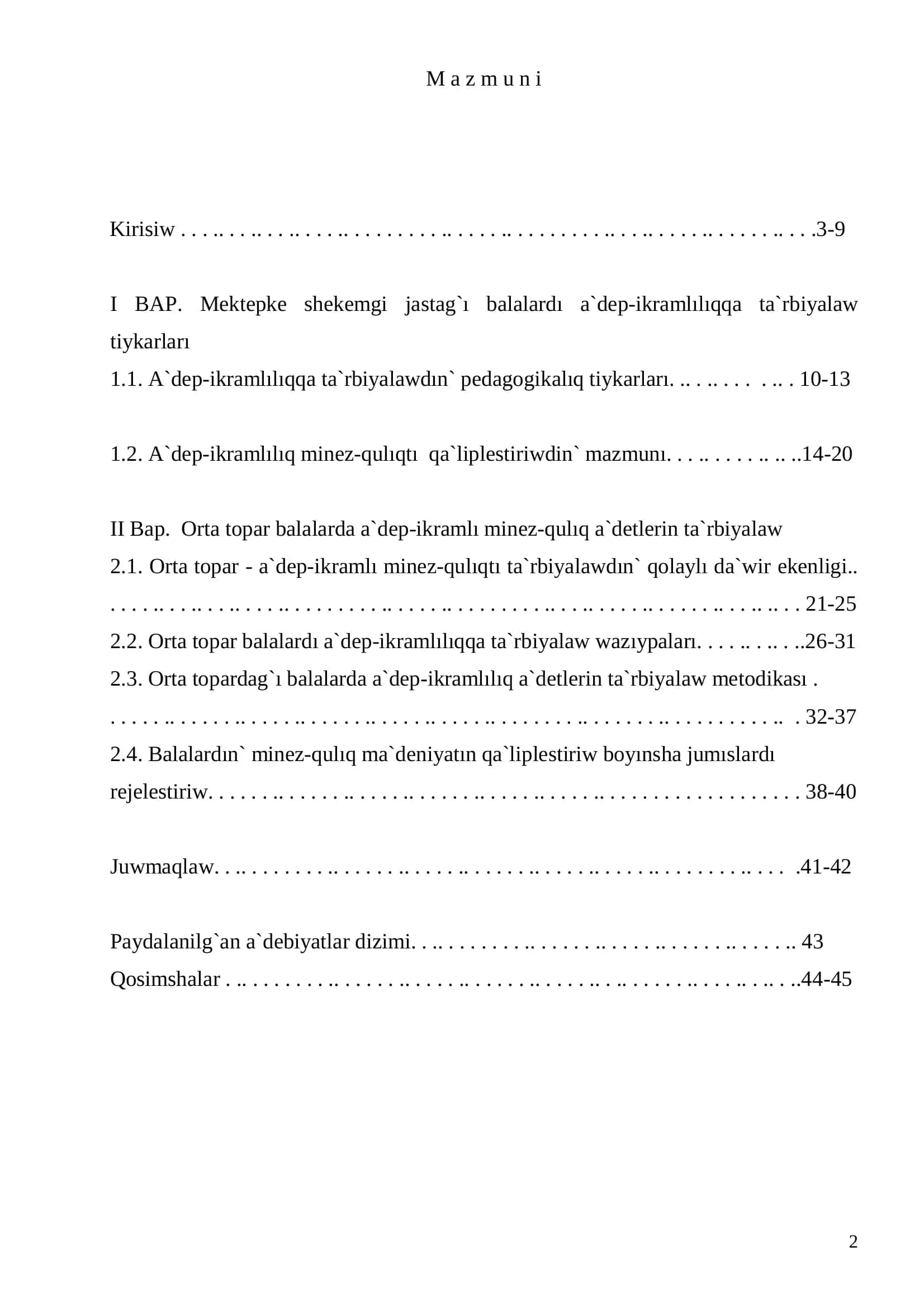 Pitkeriw qa`nigelik jumısı 2
