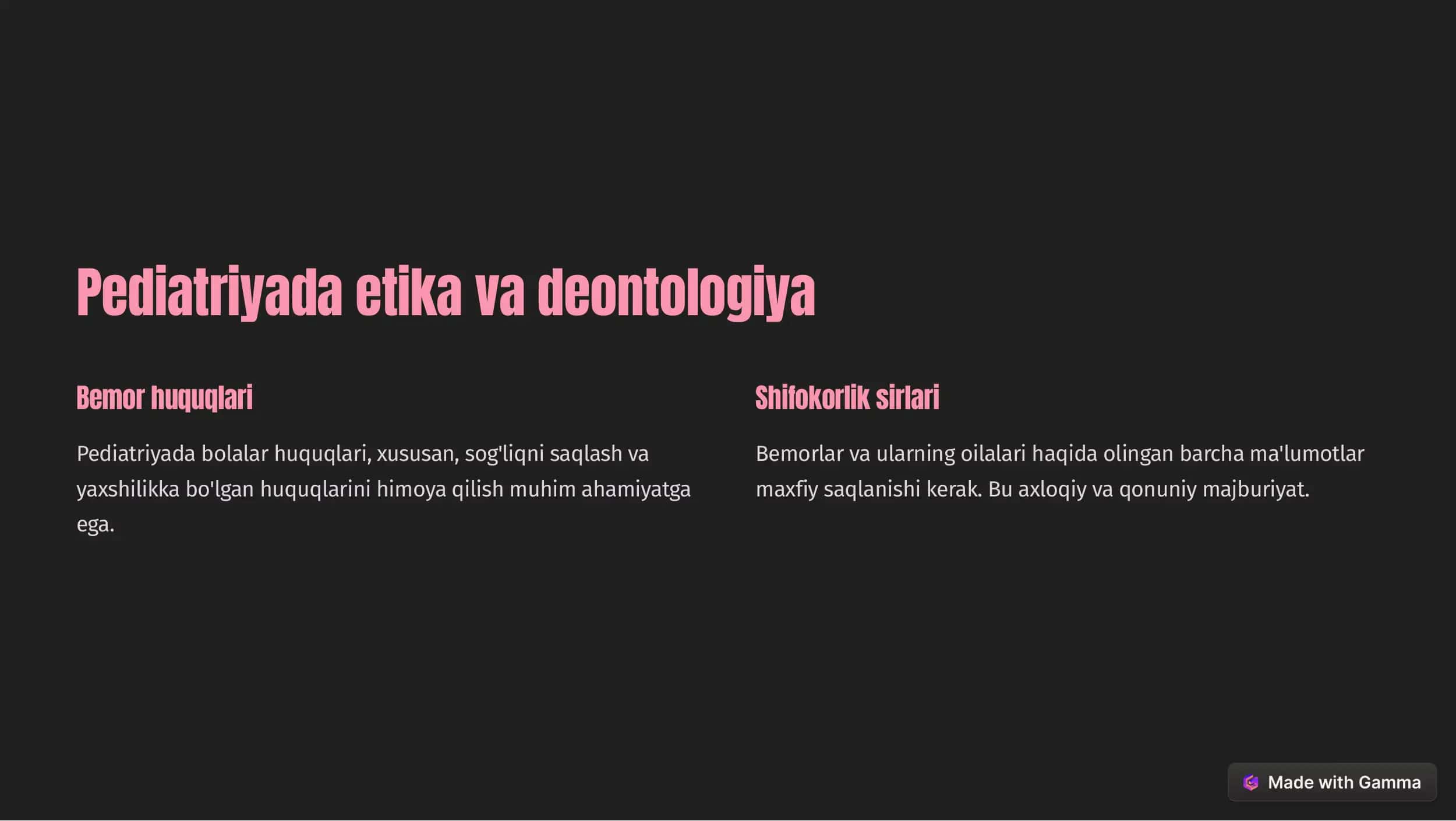 Bolalar kasalliklari propedevtikasiga kirish moduli 2