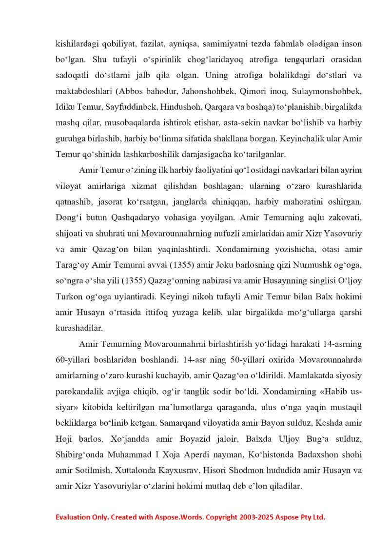 Amir Temur va temuriylar davrida Movaraunnahr va Xurosonda davlatchilik rivoji 2