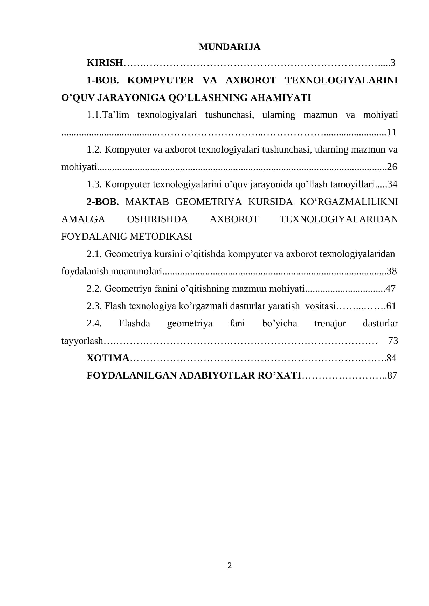 MATEMATIKA O‘QITISH METODIKASI KAFEDRASI 2