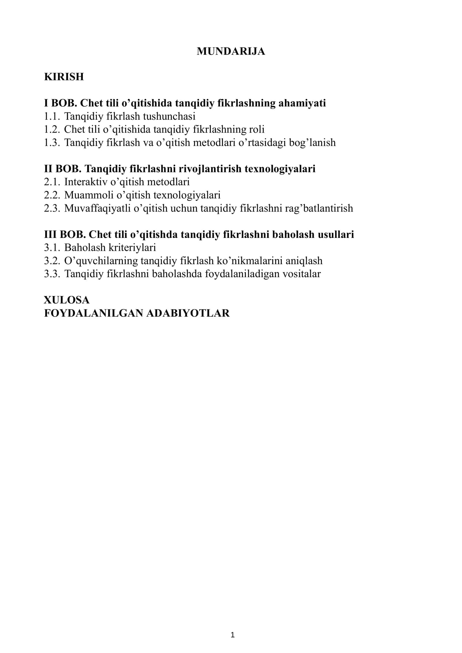 RUXSHONA G’AYBULLAYEVANING METODIKA FANIDAN TAYYORLAGAN KURS ISHI 2