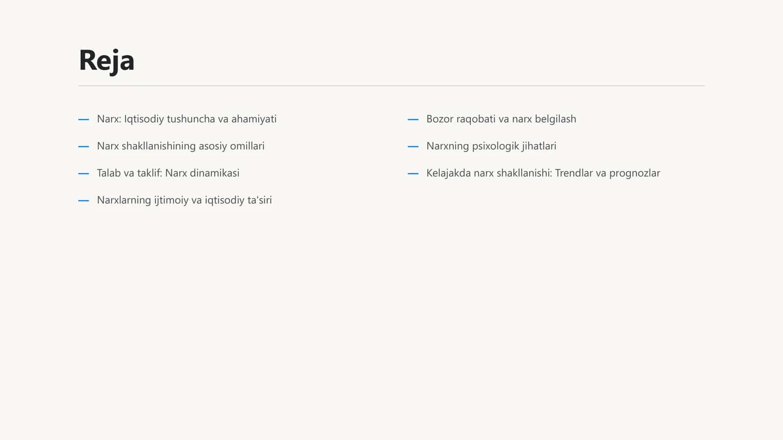 Narxning mohiyati va shakllanishining xususiyatlari 2