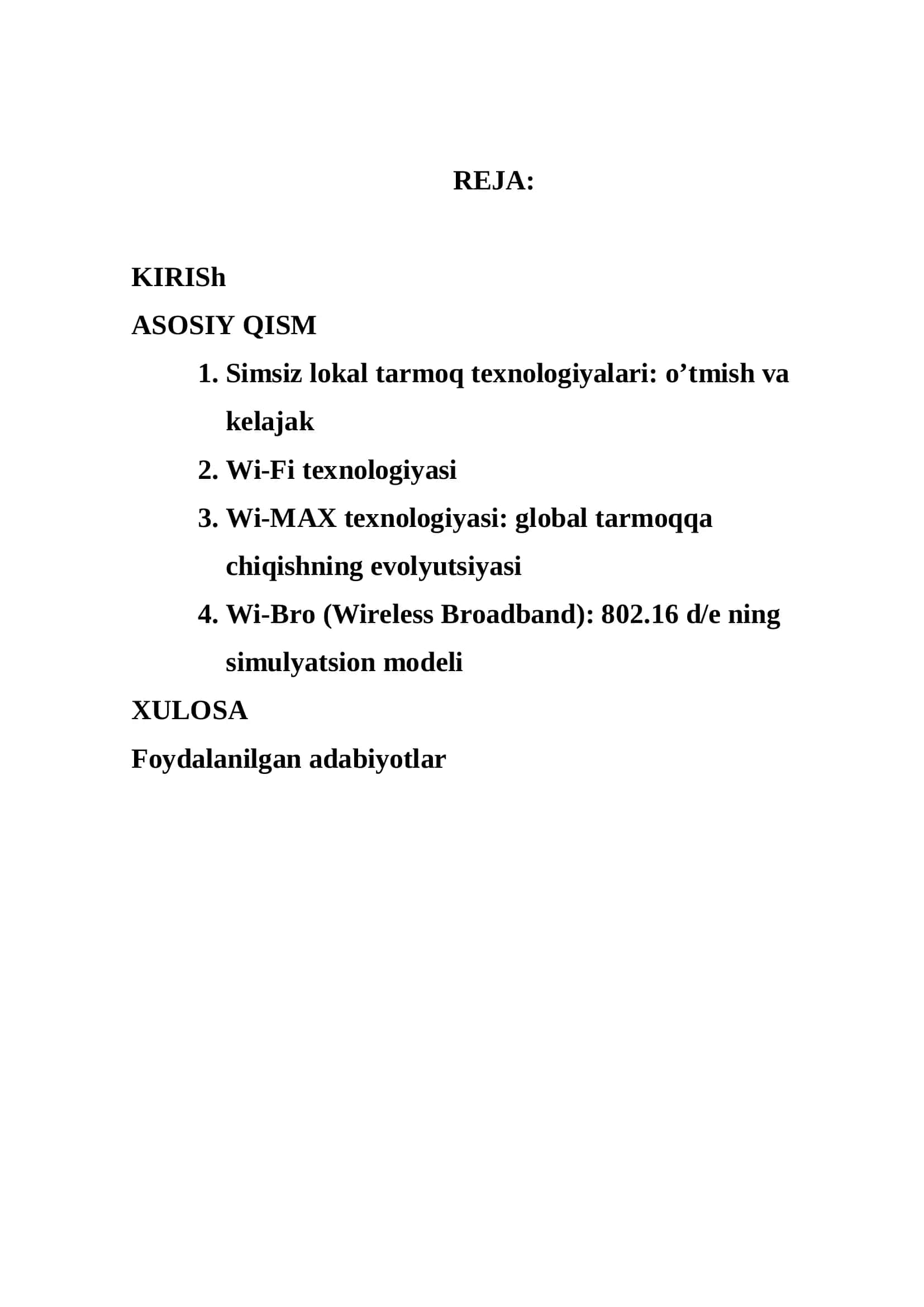 Simsiz tarmoq texnologiyalari 2