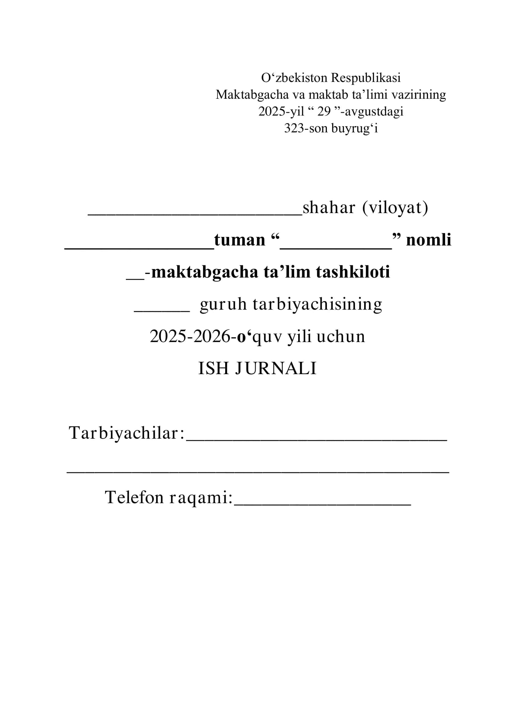05-02 Oylik ish reja yillik bog'chalar uchun 2