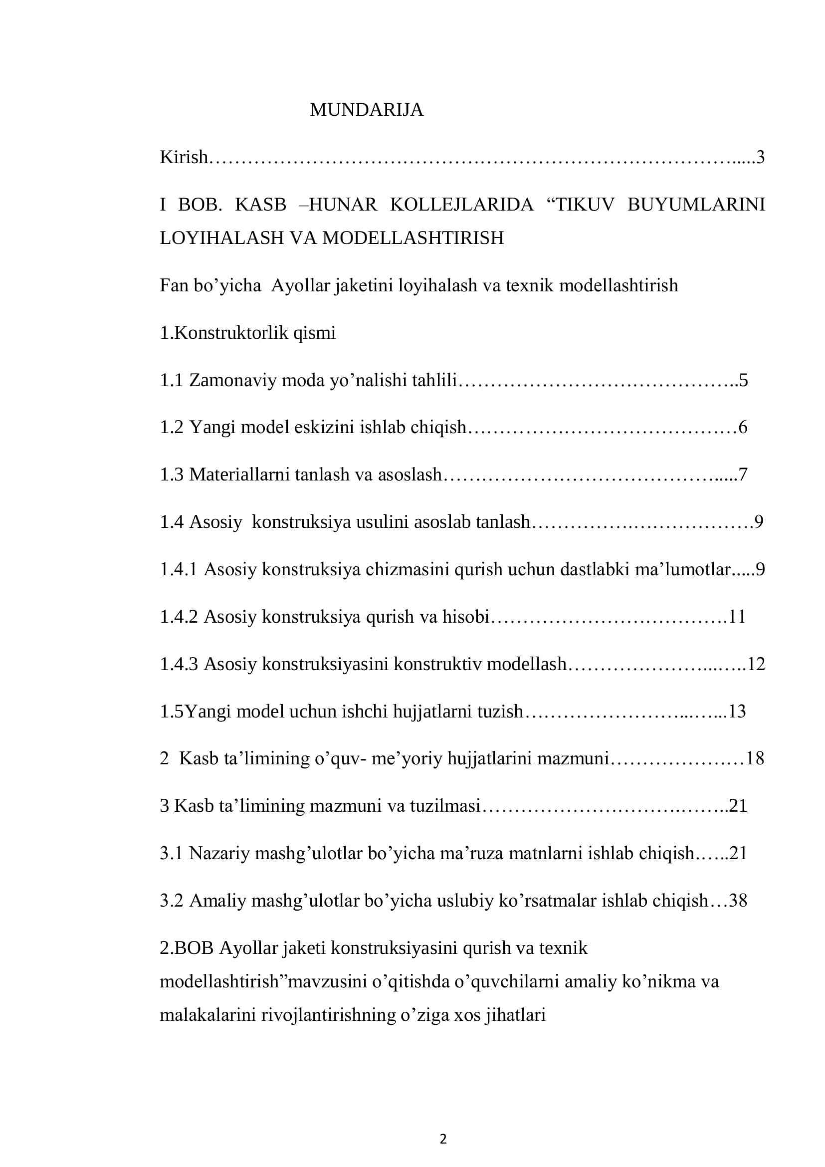 Ayollar jaketi konstruksiyasini qurish va texnik modellashtirish 2