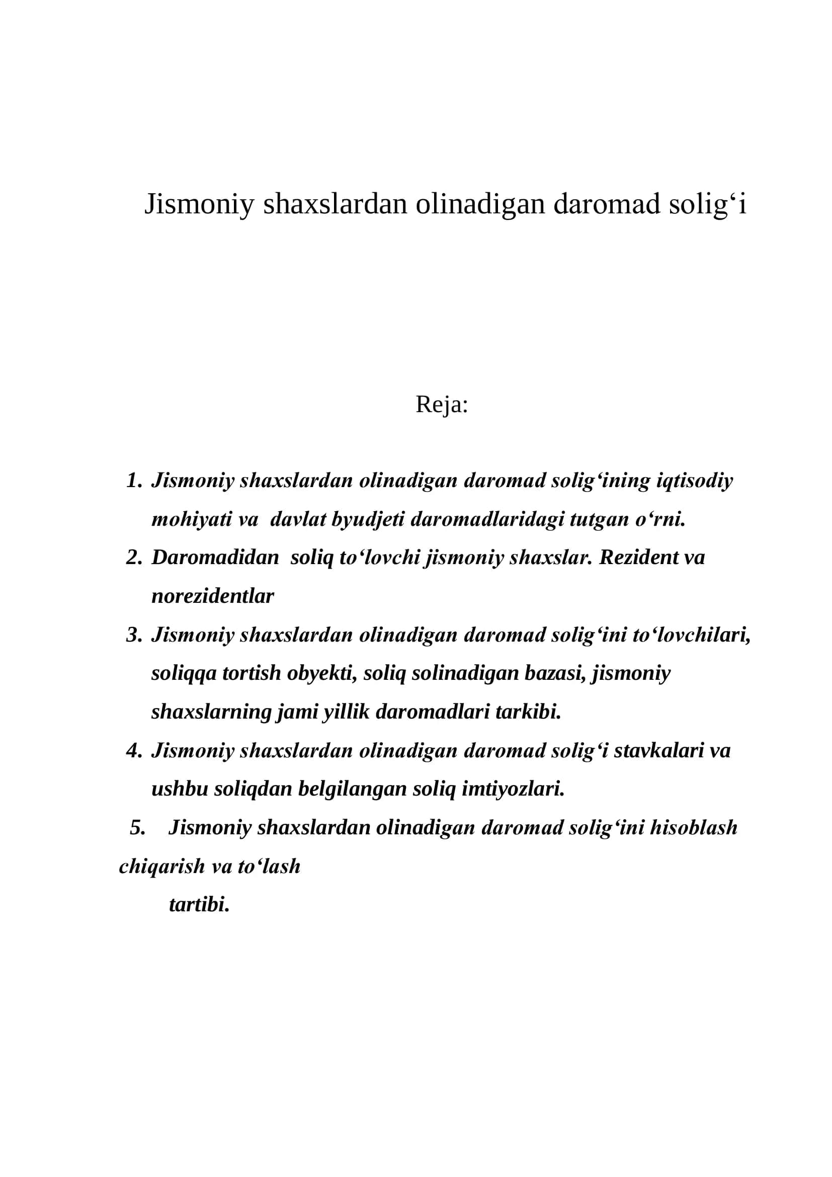 Jismoniy shaxslardan olinadigan daromad solig„i 2