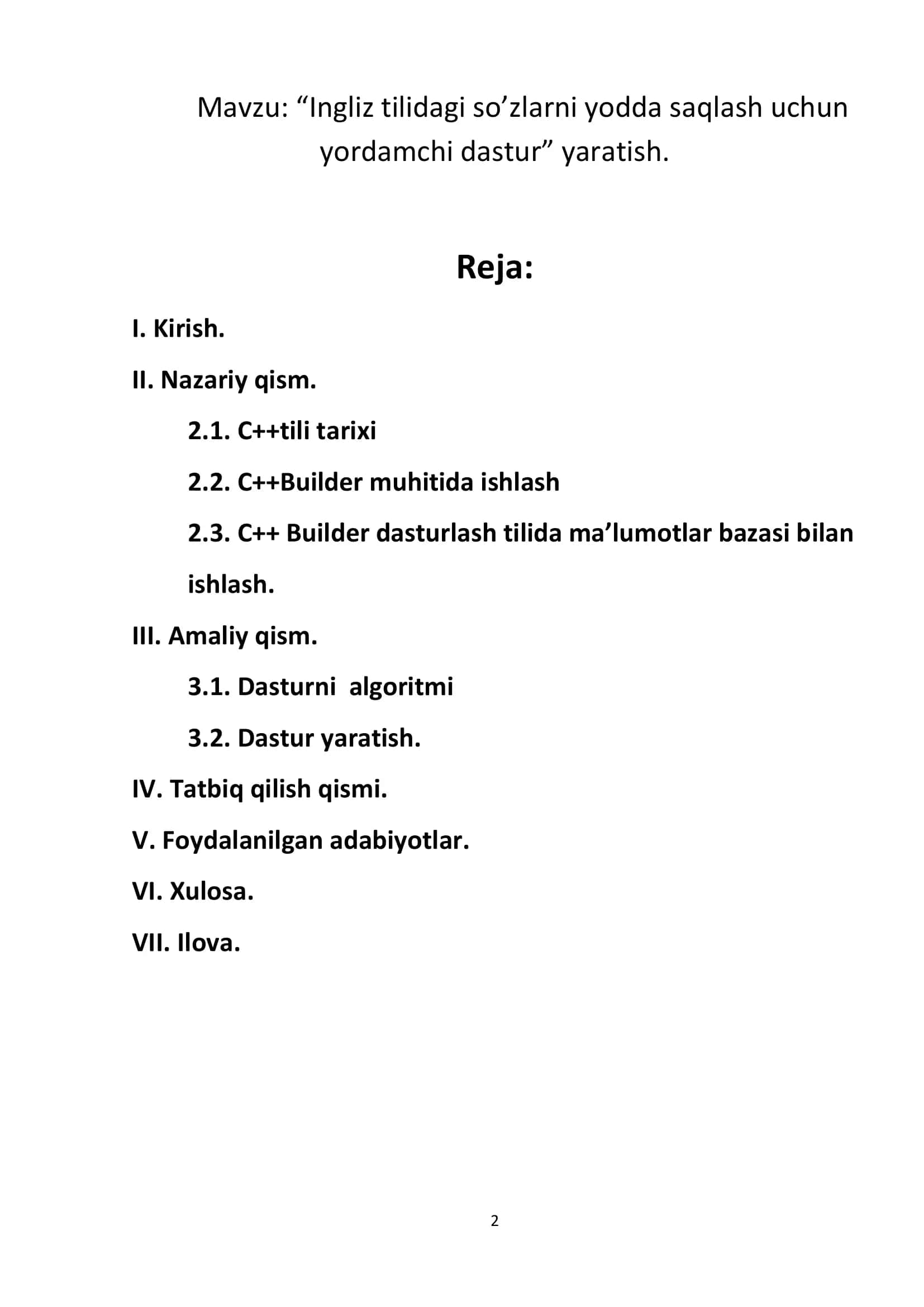 Ingliz tilidagi so’zlarni yodda saqlash uchun yordamchi dastur 2