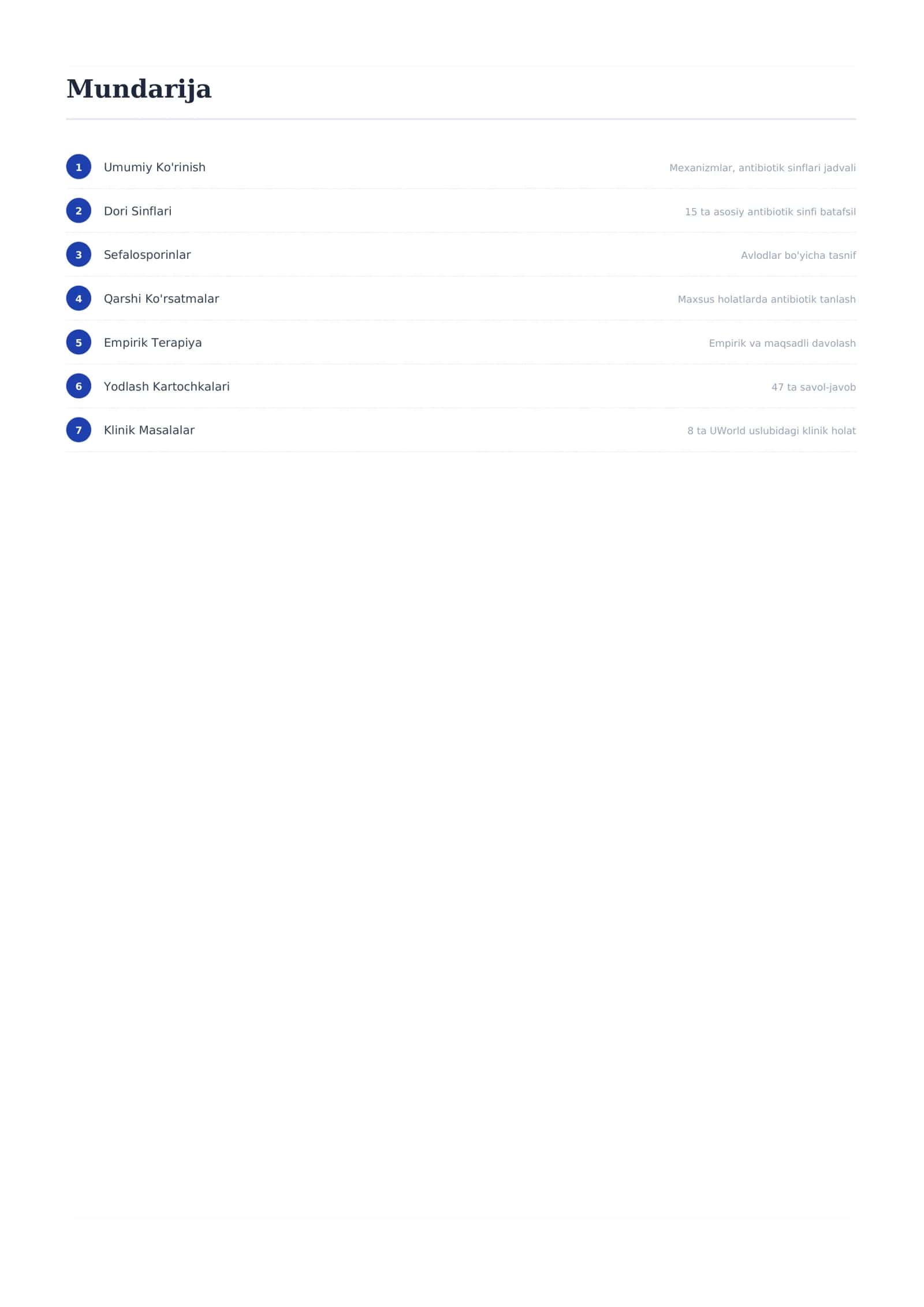 Antibiotiklar (Антибиотиклар)Farmakalogiyasi 2