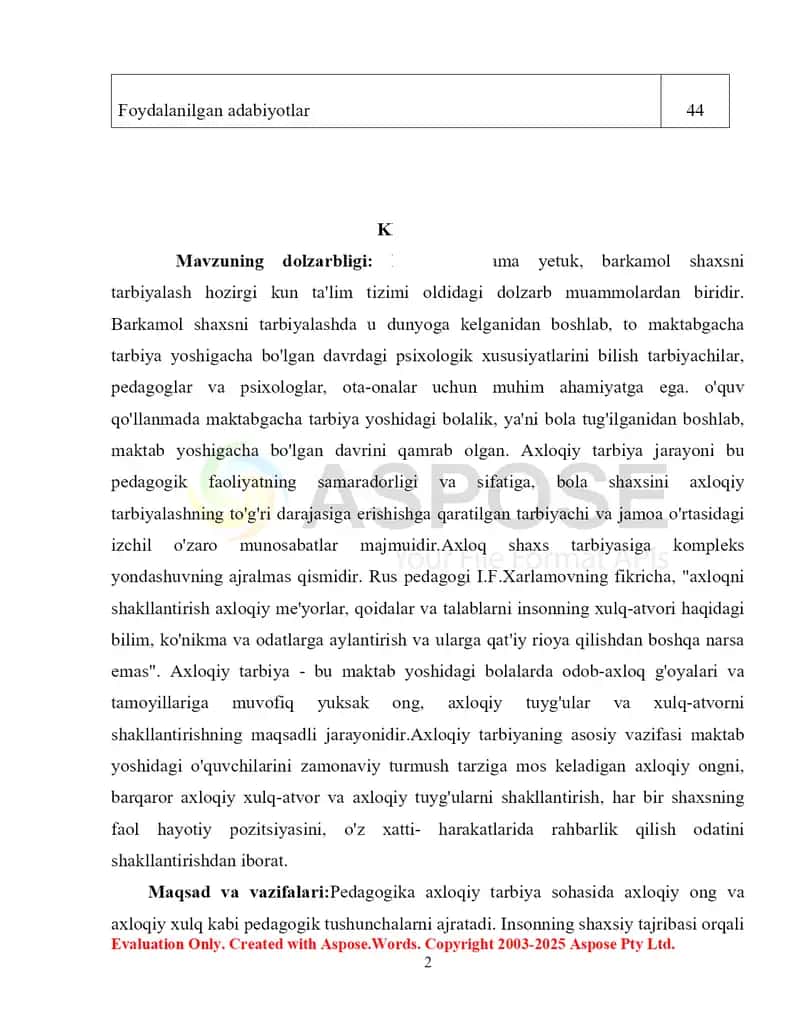 MTT da axloqiy tarbiya masalalari 2