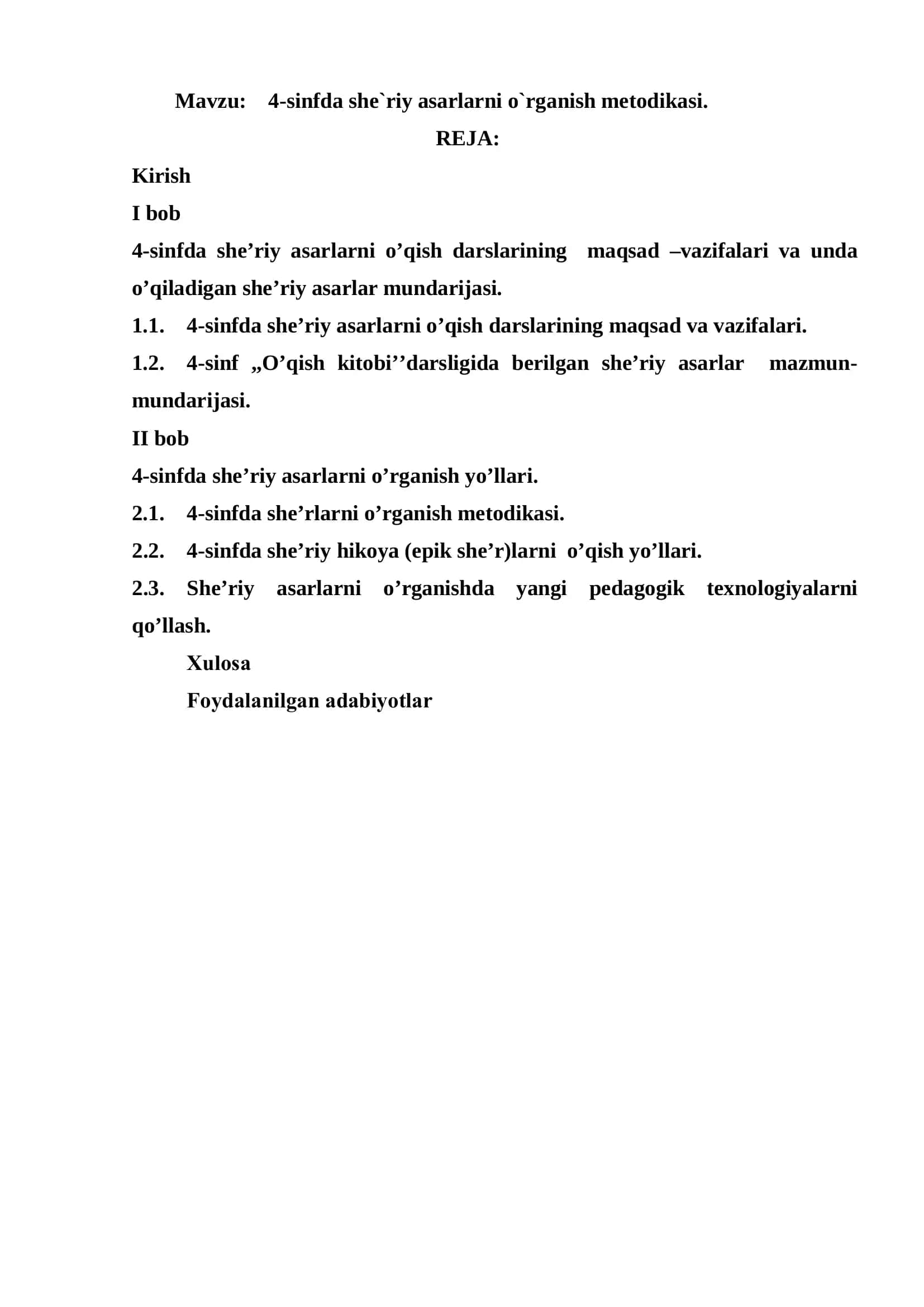 4-sinfda she`riy asarlarni o`rganish metodikasi 2