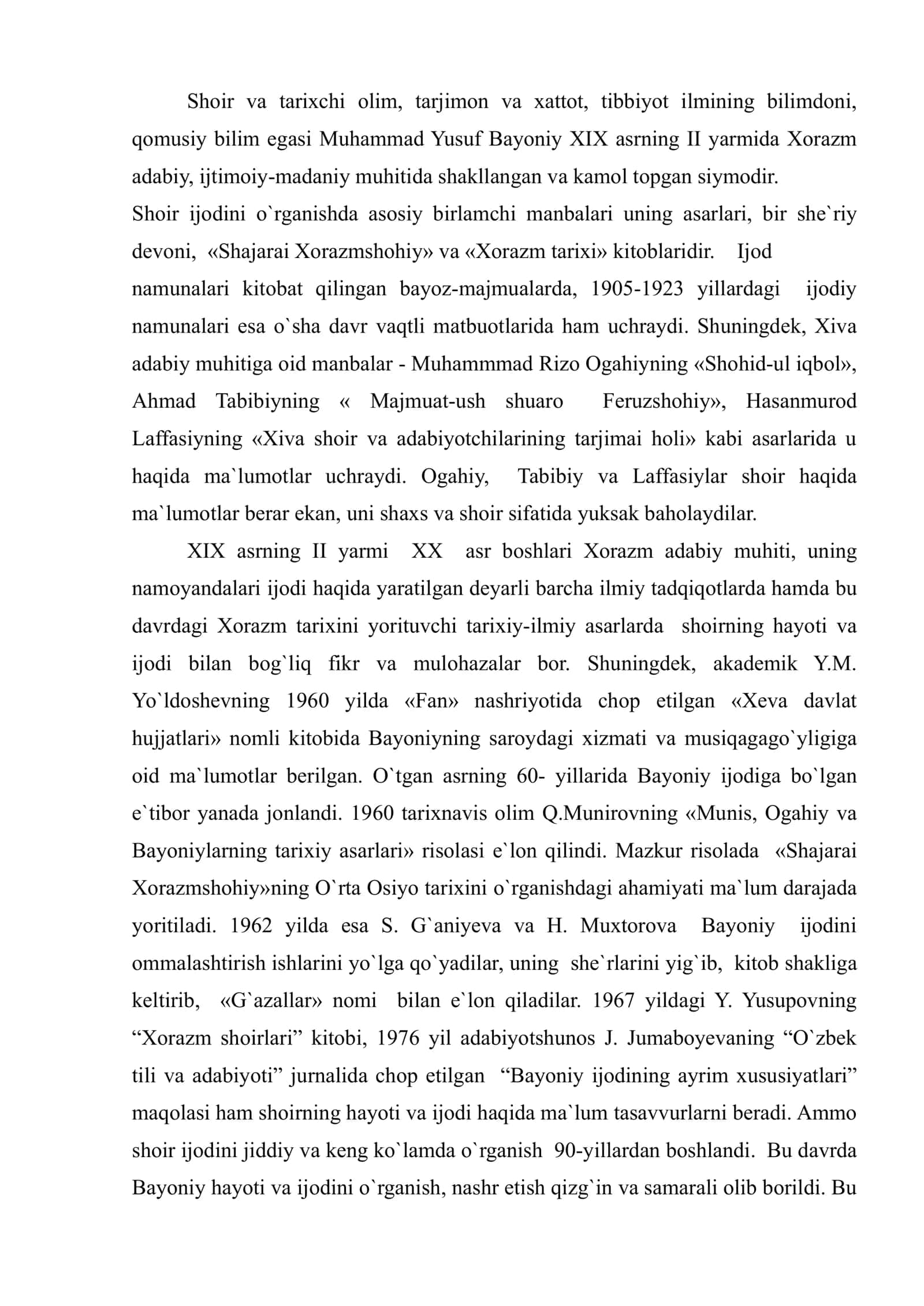 Muhammad Yusuf Bayoniy hayoti va ijodi 2