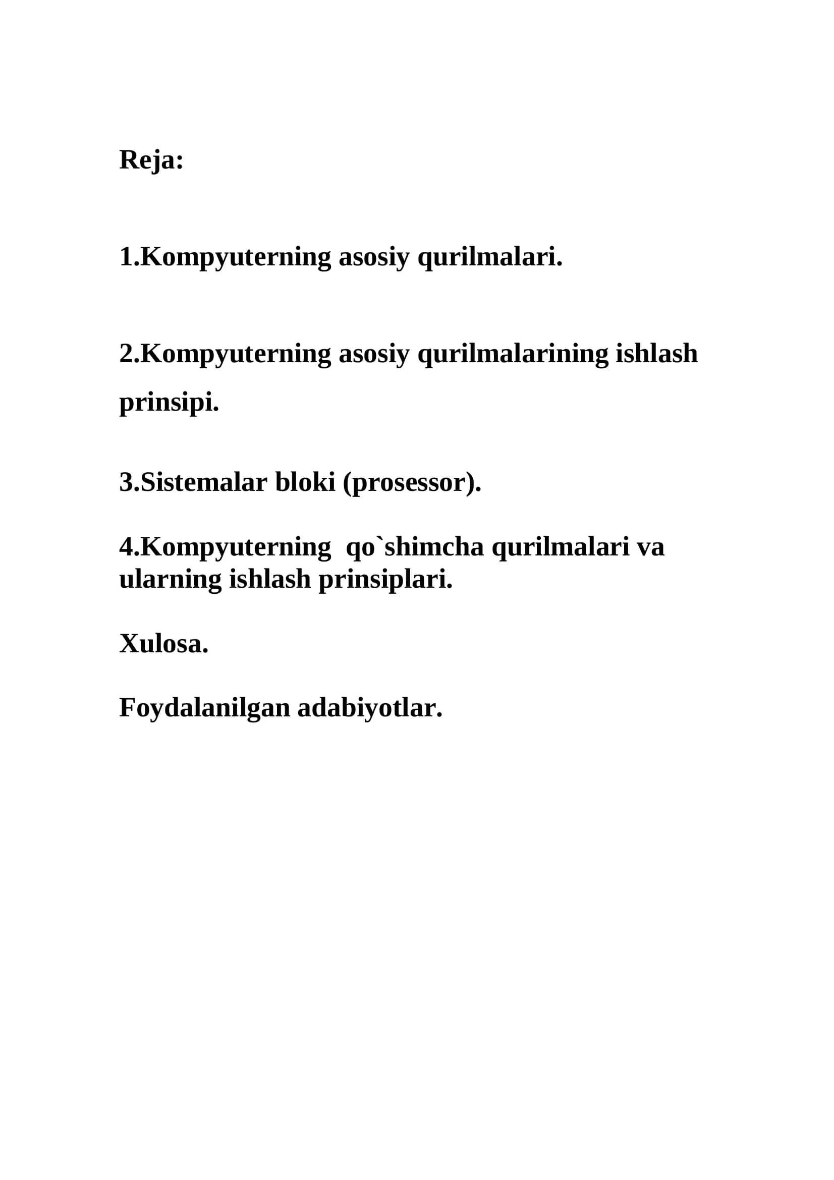 KOMPYUTERNING TASHKIL ETUVCHILARI VA ISHLASH PRINTSIPLARI 2
