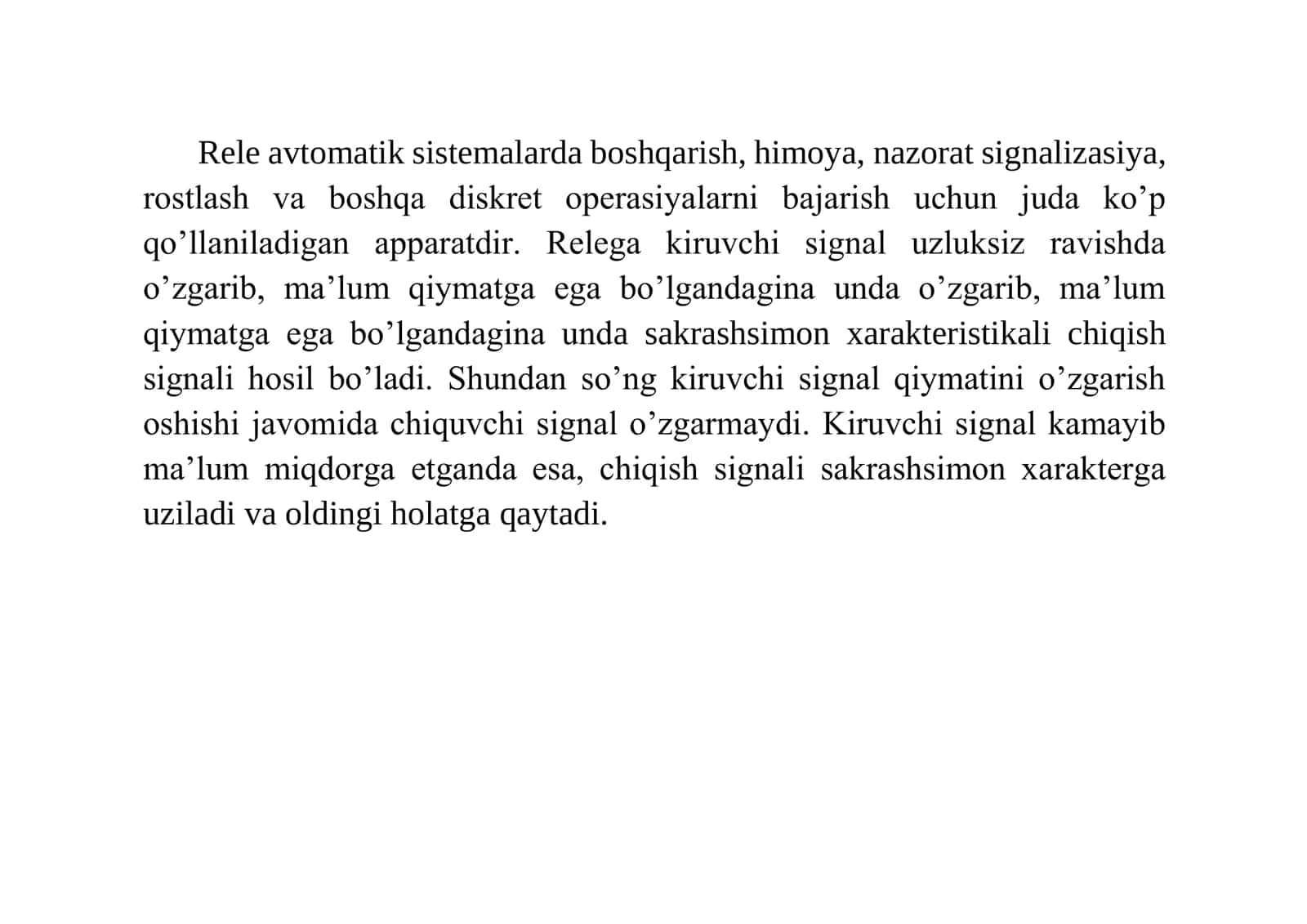 Rele-kantaktorlar orqali boshqariladigan ochiq zanjirli sxemalar 2