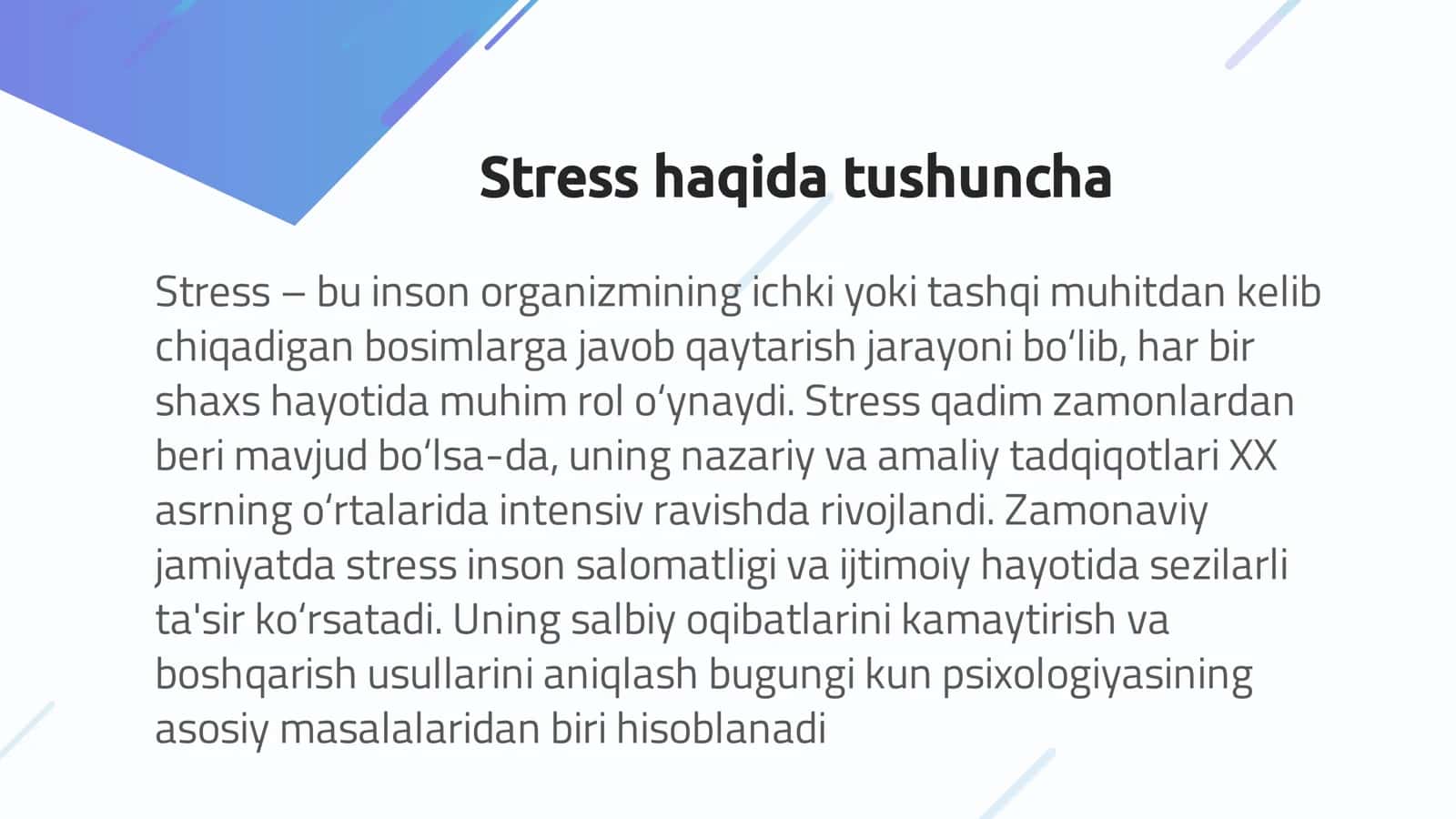 Stress psixologiyasi 2