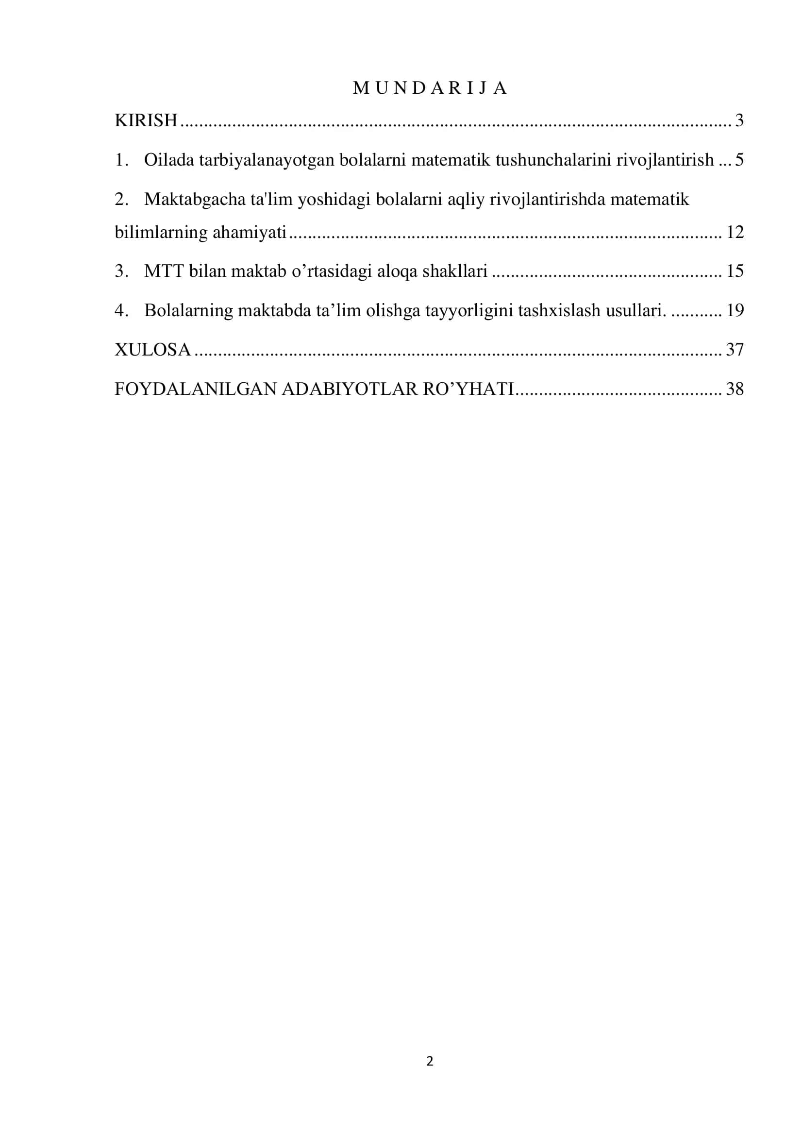 BOLALARNING ILK MATEMATIK TUSHUNCHALARINI RIVOJLANTIRISHDA MTT, OILA VA MAKTAB O'RTASIDAGI HAMKORLIK 2