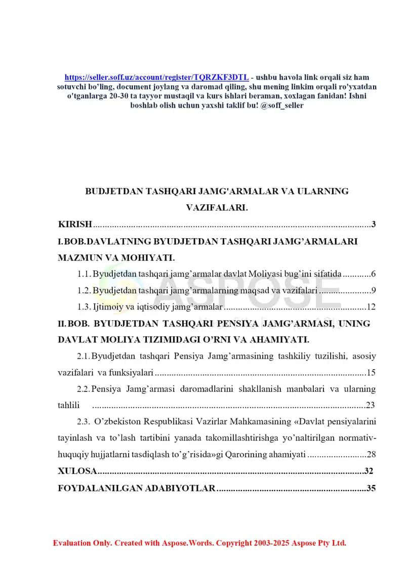 Budjetdan tashqari jamg'armalar va ularning vazifalari 2