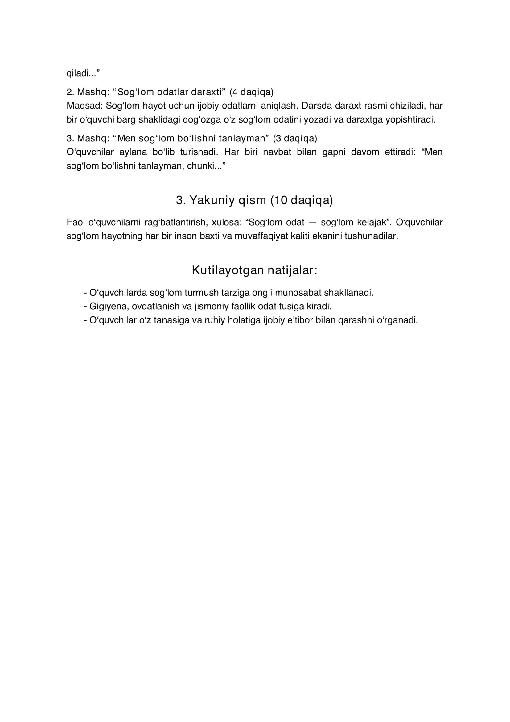 SOG‘LOM TURMUSH TARZI VA GIGIYENA 2