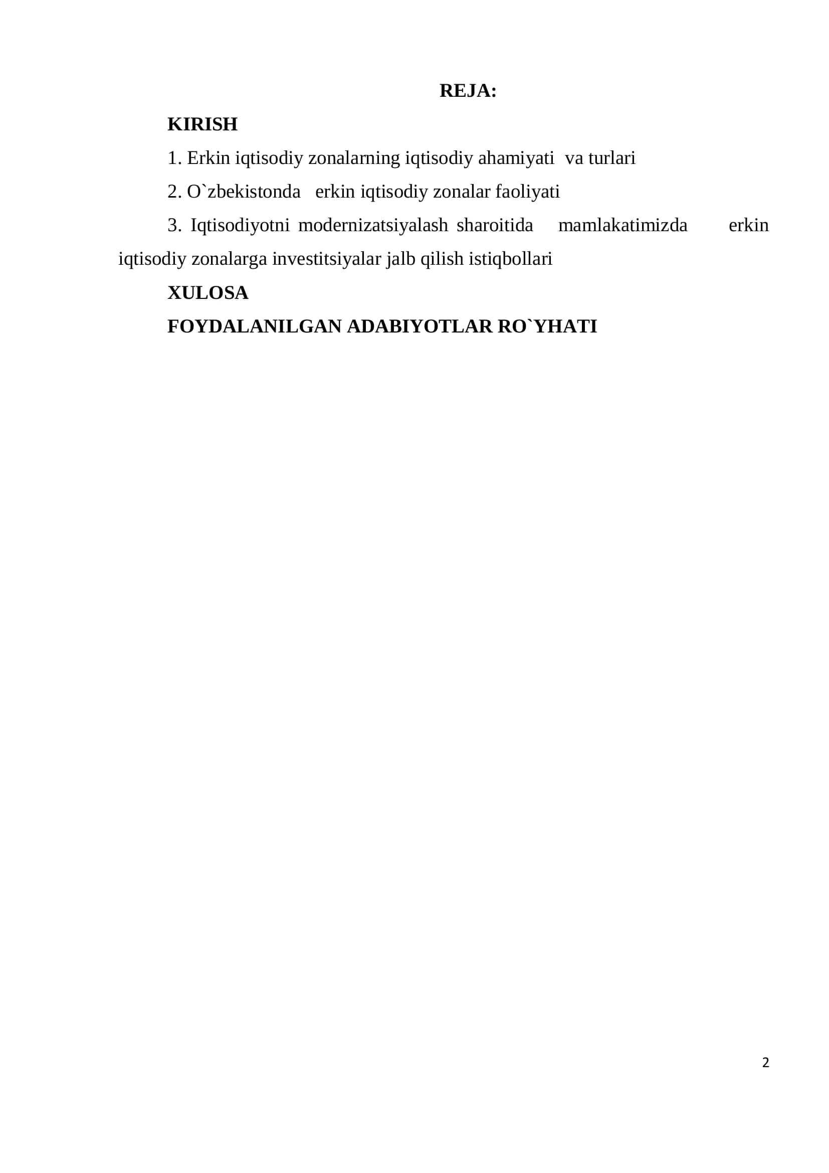 Iqtisodiyotga xorijiy investitsiyalarni jalb qilishda EIZlarning ahamiyati 2