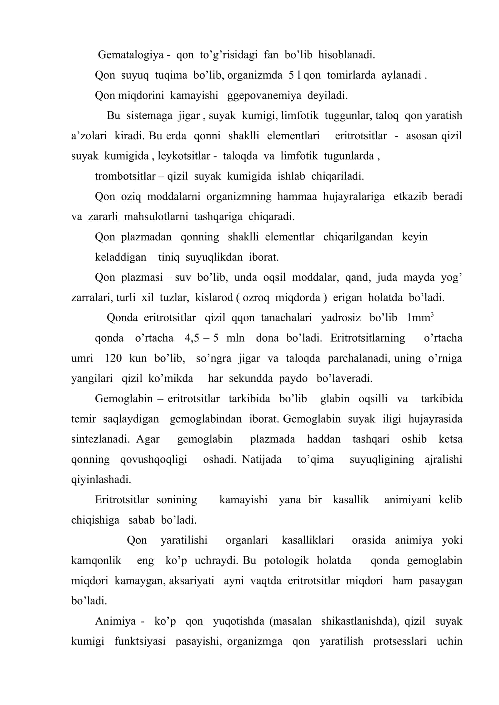 Qonning shaklli elementlarining potologiyasi 2