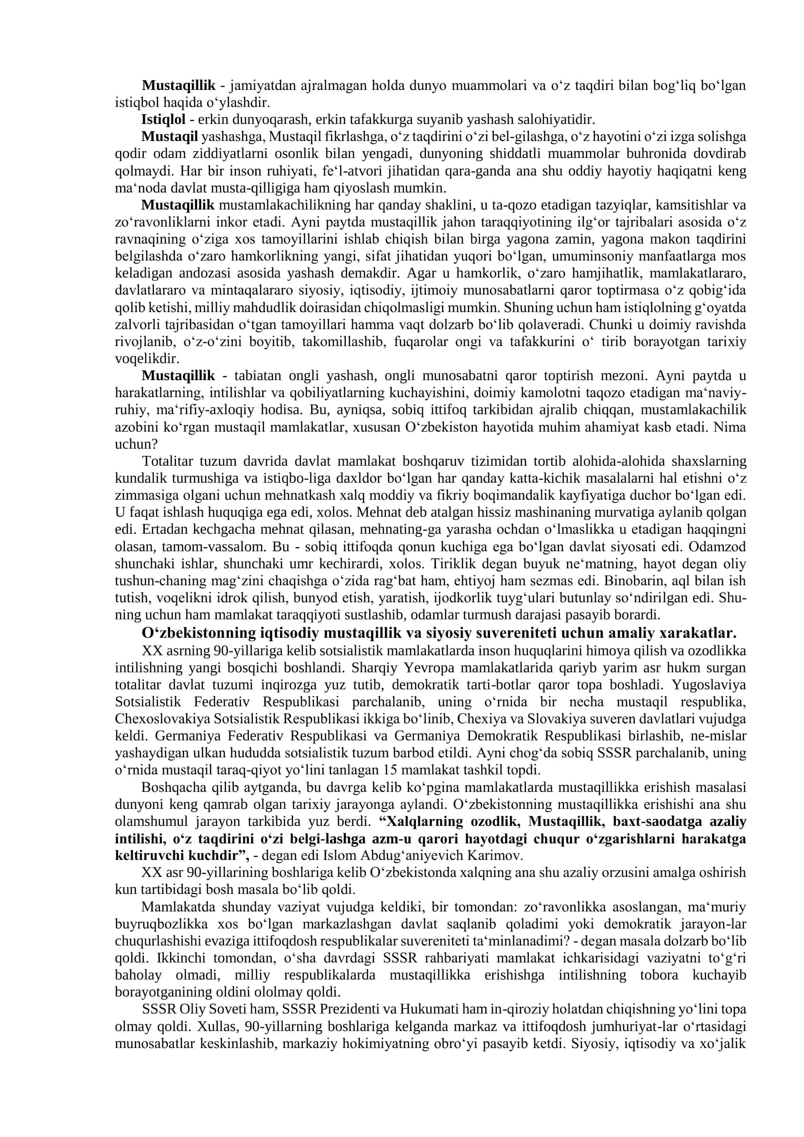 O‘zbekiston Respublikasining Tashkil Topishi va Uning Tarixiy Ahamiyati 2