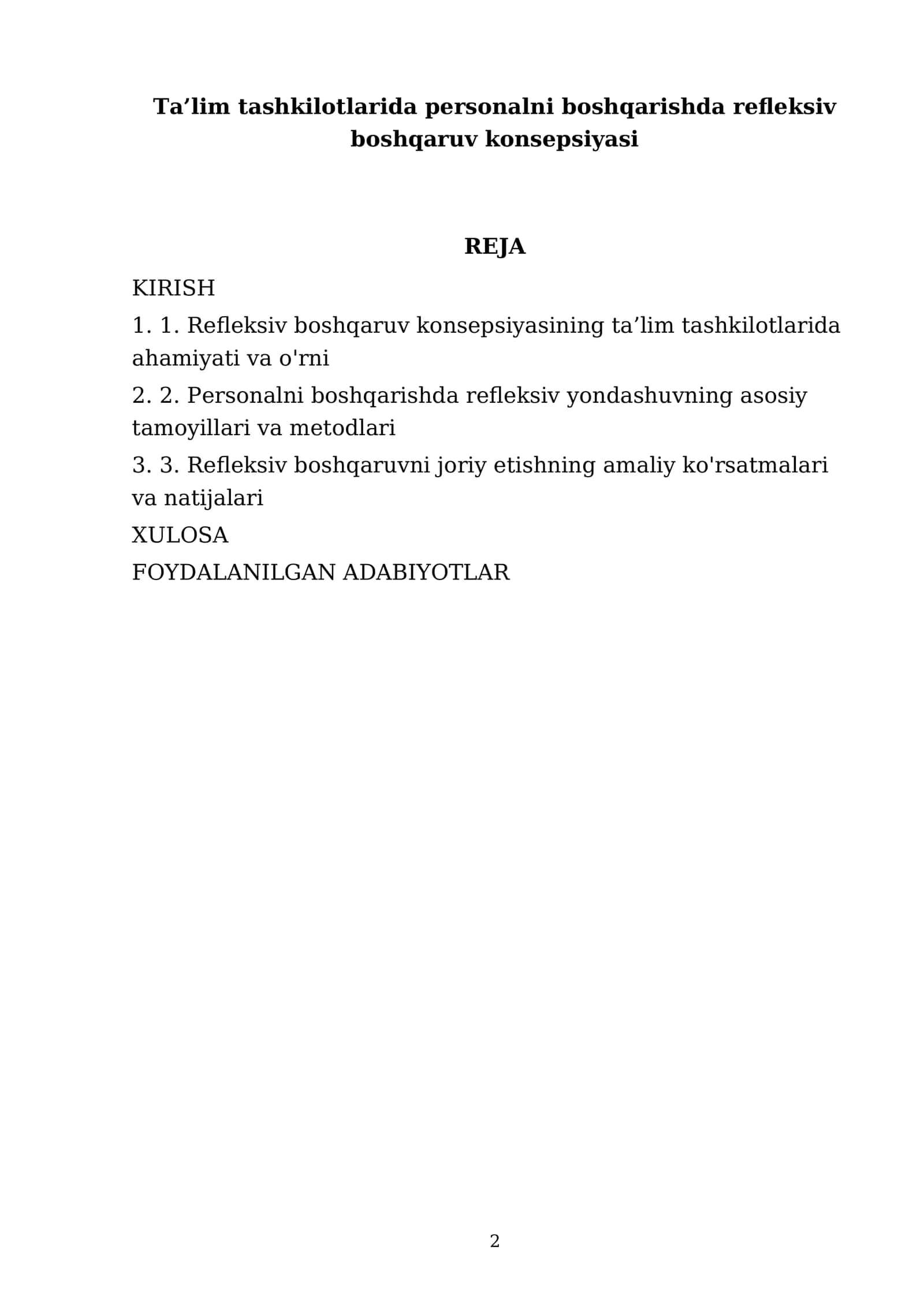 Ta'lim tashkilotlarida personalni boshqarishda refleksiv boshqaruv konsepsiyasi 2