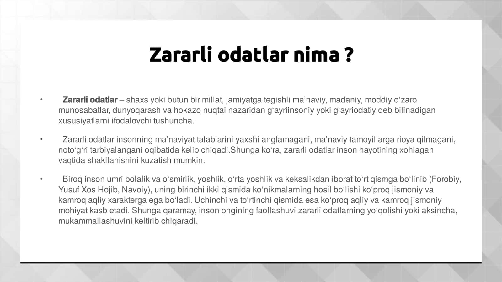Zararli odatlar va ularni oldini olish 2