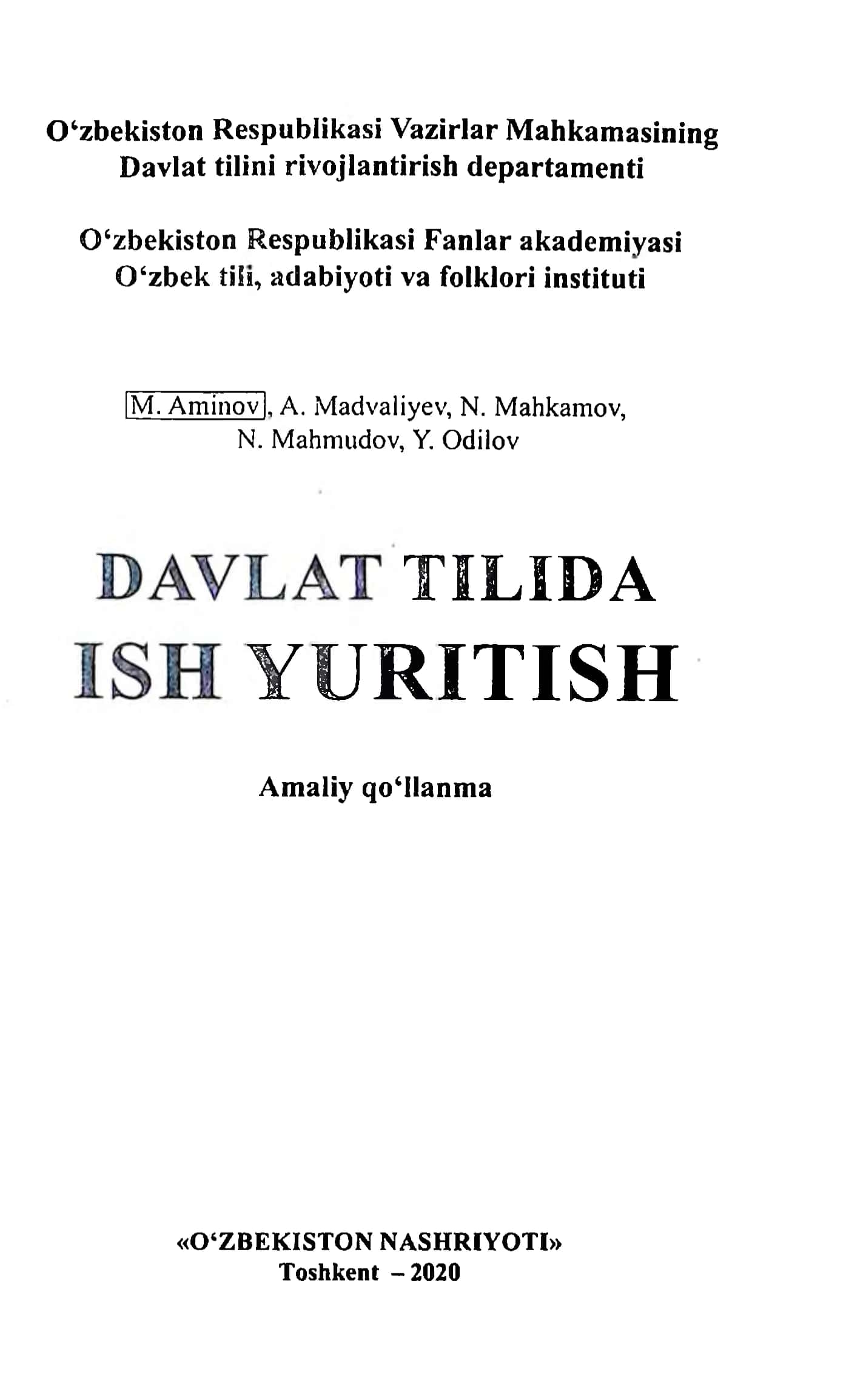Davlat tilida ish yuritish 2