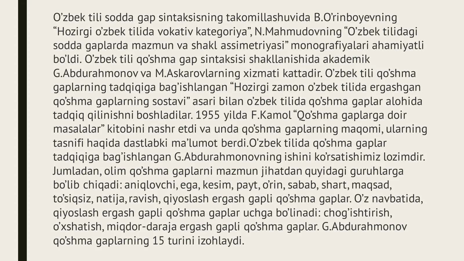 O'zbek tilshunosligida qo'shma gaplar tadqiqi va tasnifi 2