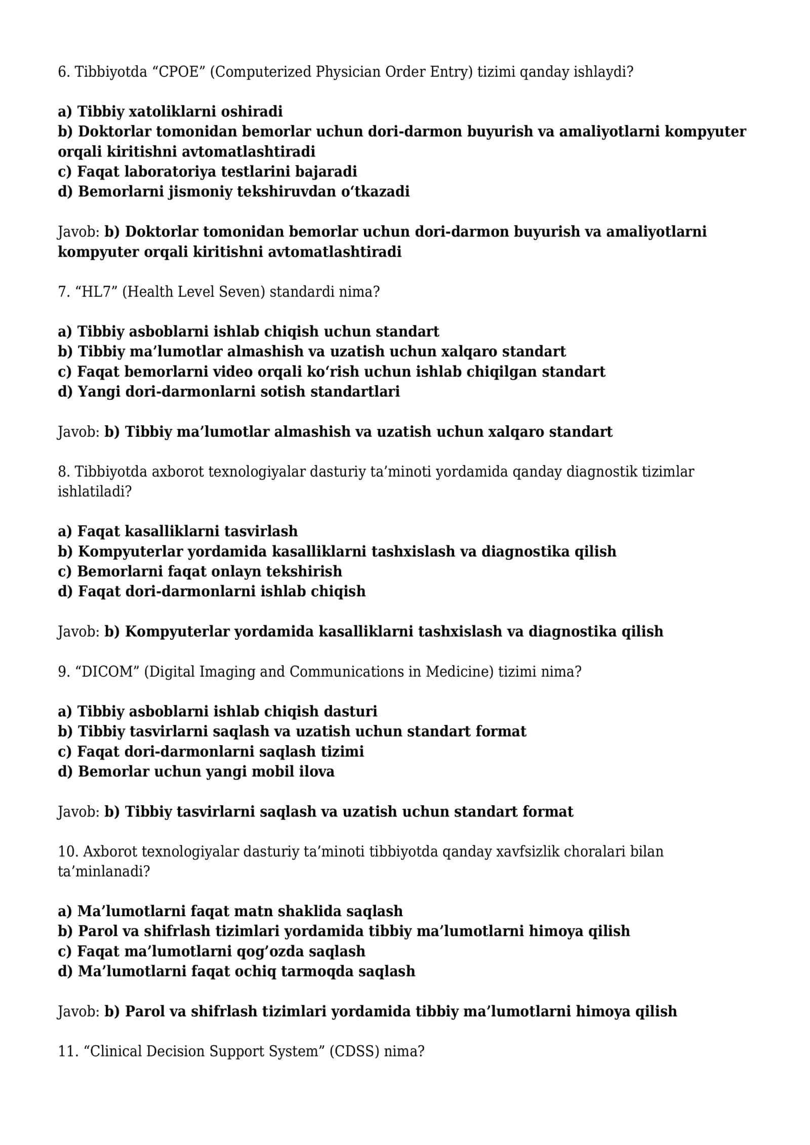 Tibbiyotda axborot texnologiyalar dasturiy ta’minoti 2