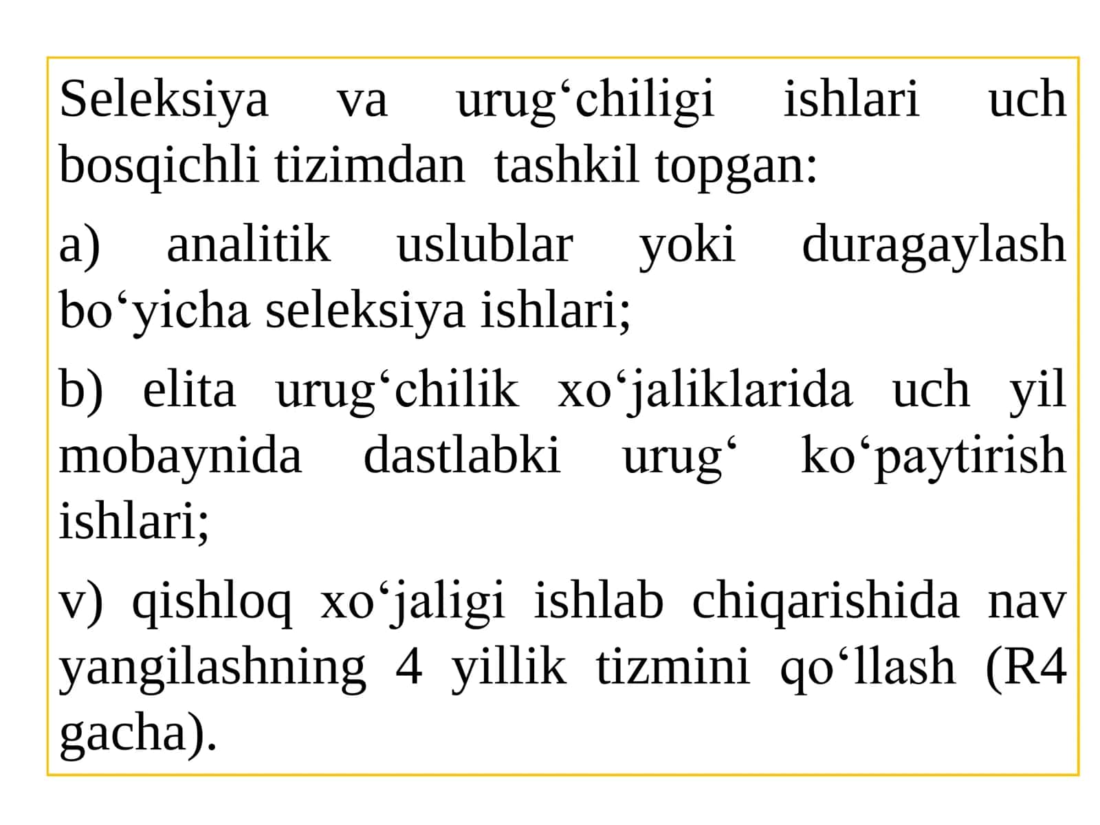 Seleksiyasi ishlari sxemasi va uni amalga oshirish. Duragaylash. Tur ichi va turlararo duragaylashda belgilarning irsiylanishi. Tanlash, o‘zgaruvchanlik va korrelyatsion bog‘liqliklar uning seleksiyadagi ahamiyati 2