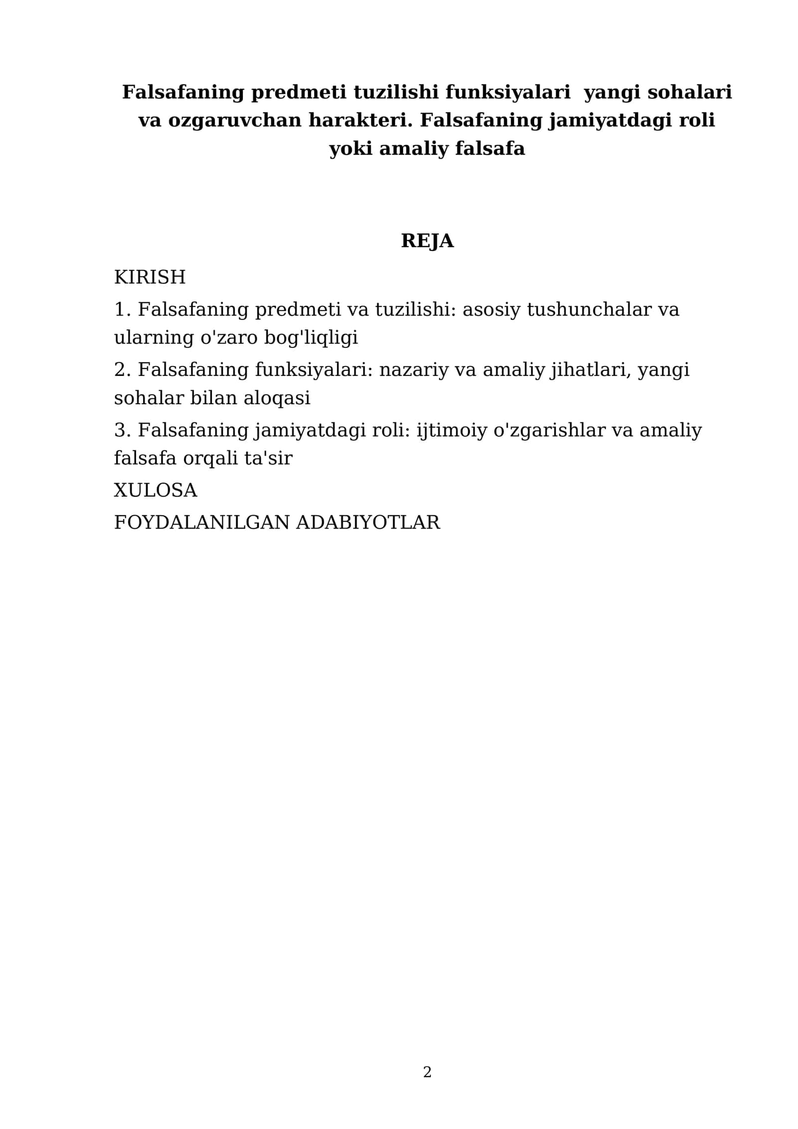 Falsafaning Predmeti va Tuzilishi Funksiyalari 2