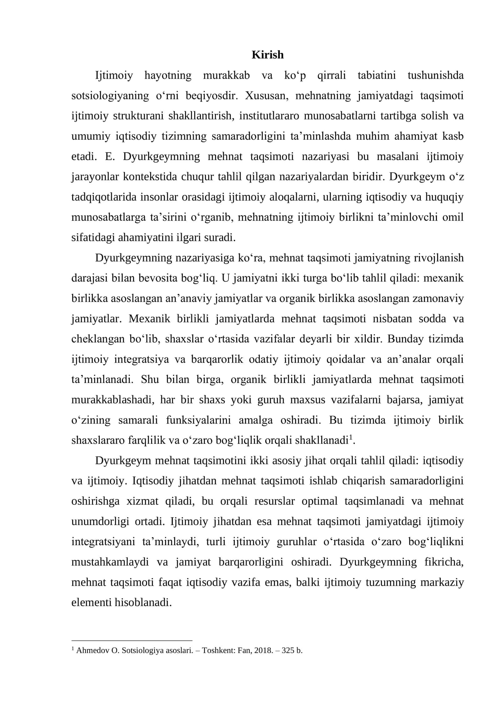 E. DYURKGEYMNING MEHNAT TAQSIMOTI NAZARIYASI 2