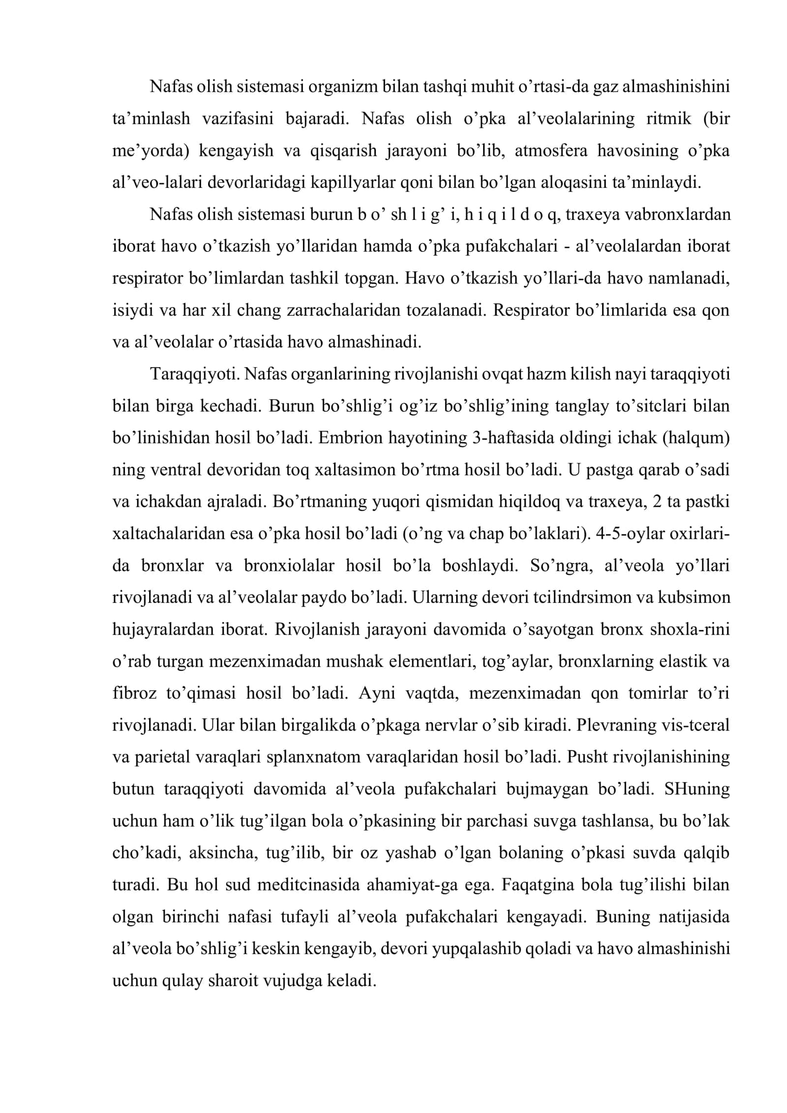 Nafas olish sistemasi (systema respiratorhim) 2