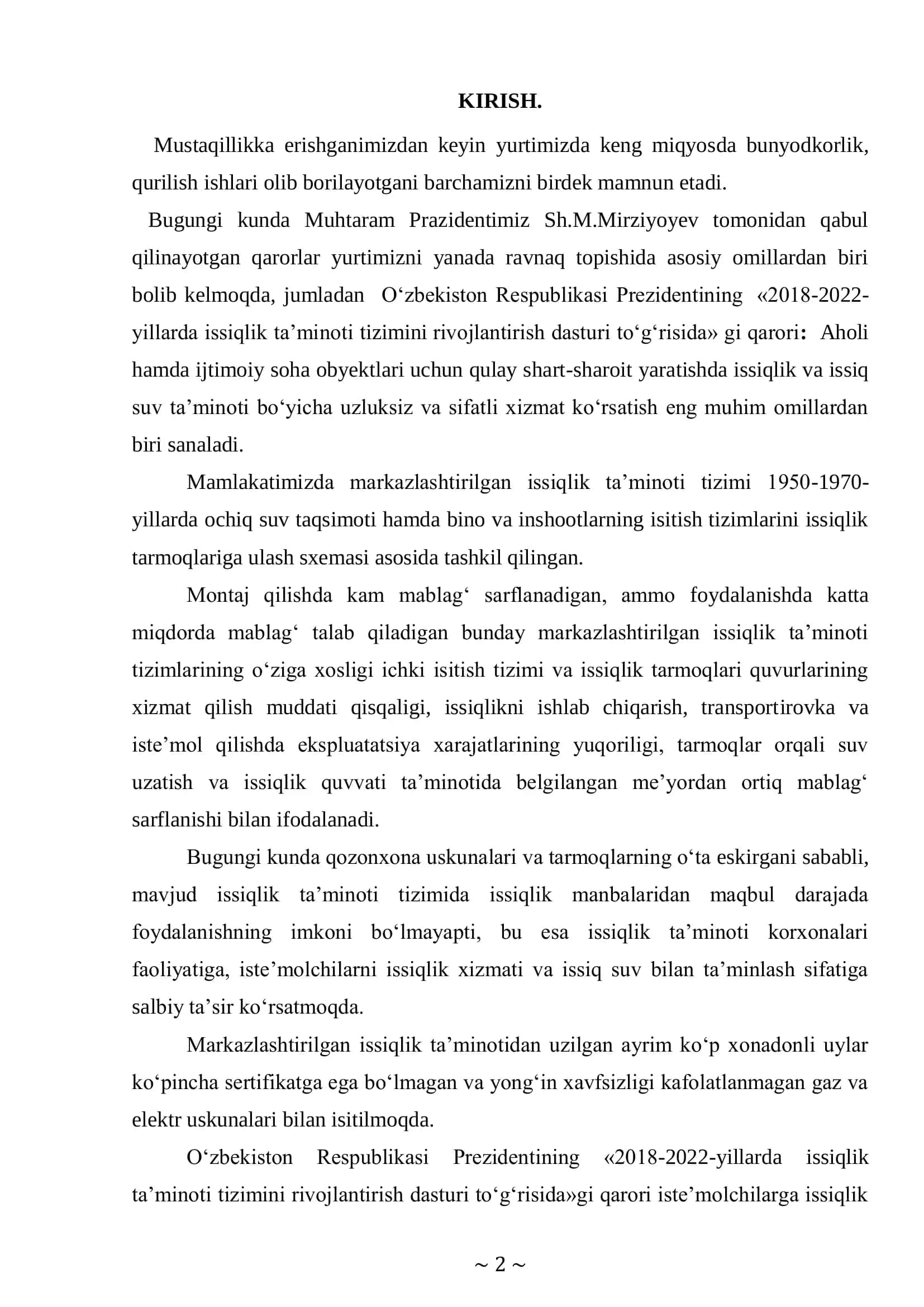 Kosonsoy tuman Buloq massivida turar-joy binolarining isitish va ventilyatsiya tizimlarini rekonstruktsiya qilish 2