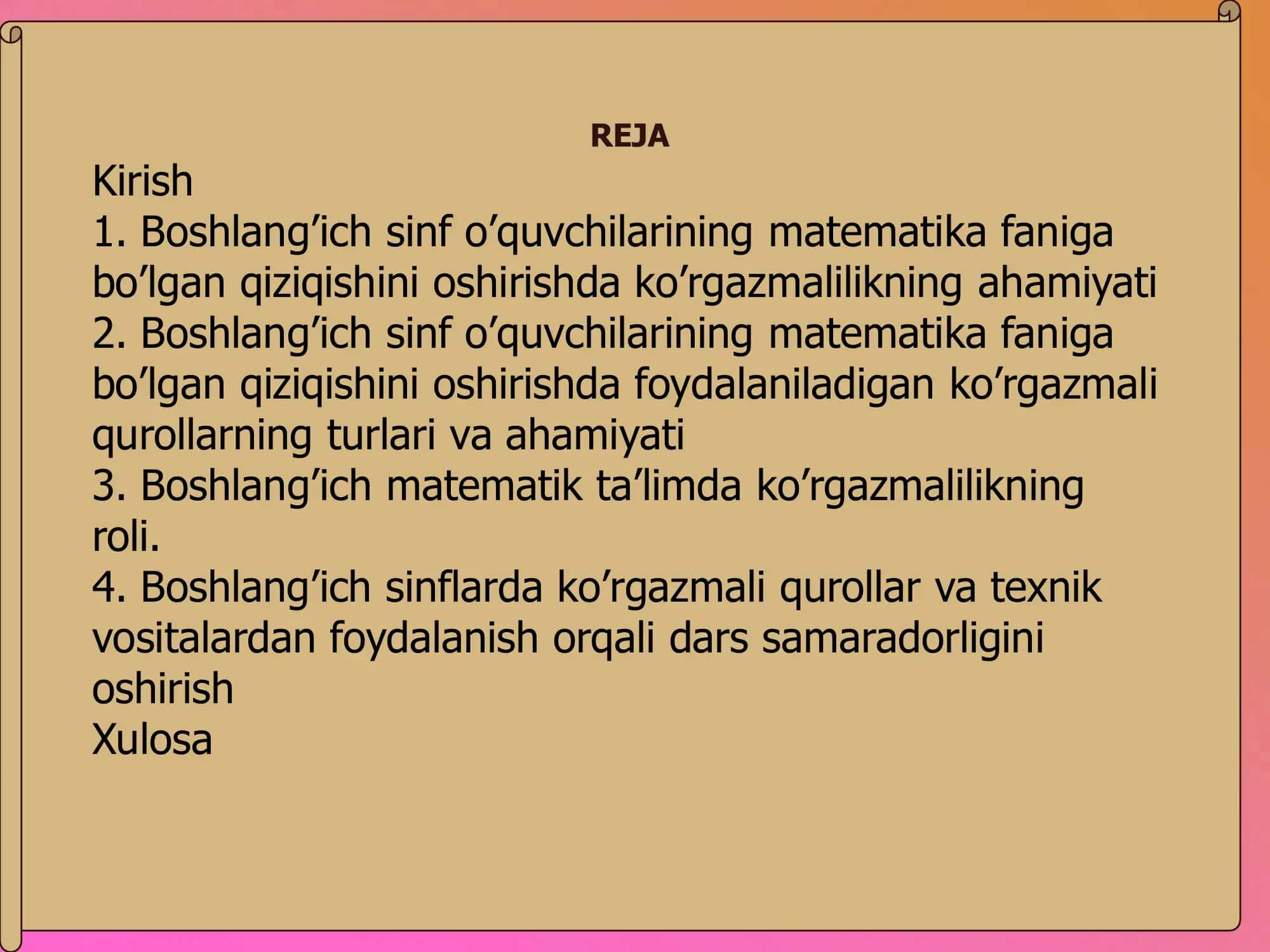 BOSH LANG'ICH TA'LIM METODIKASI 2
