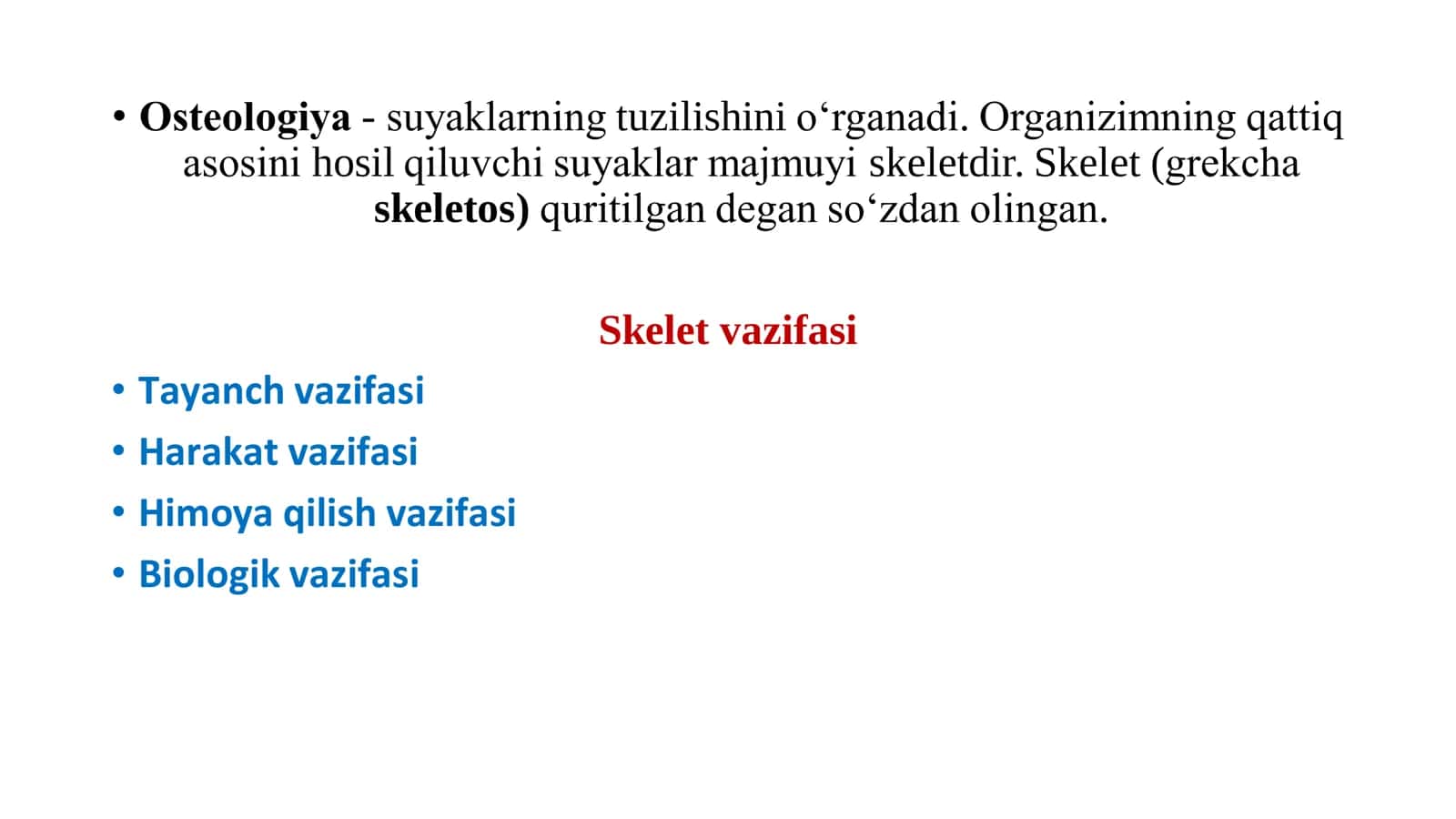 Osteologiyа - suyаklаrning tuzilishini o‘rgаnаdi 2