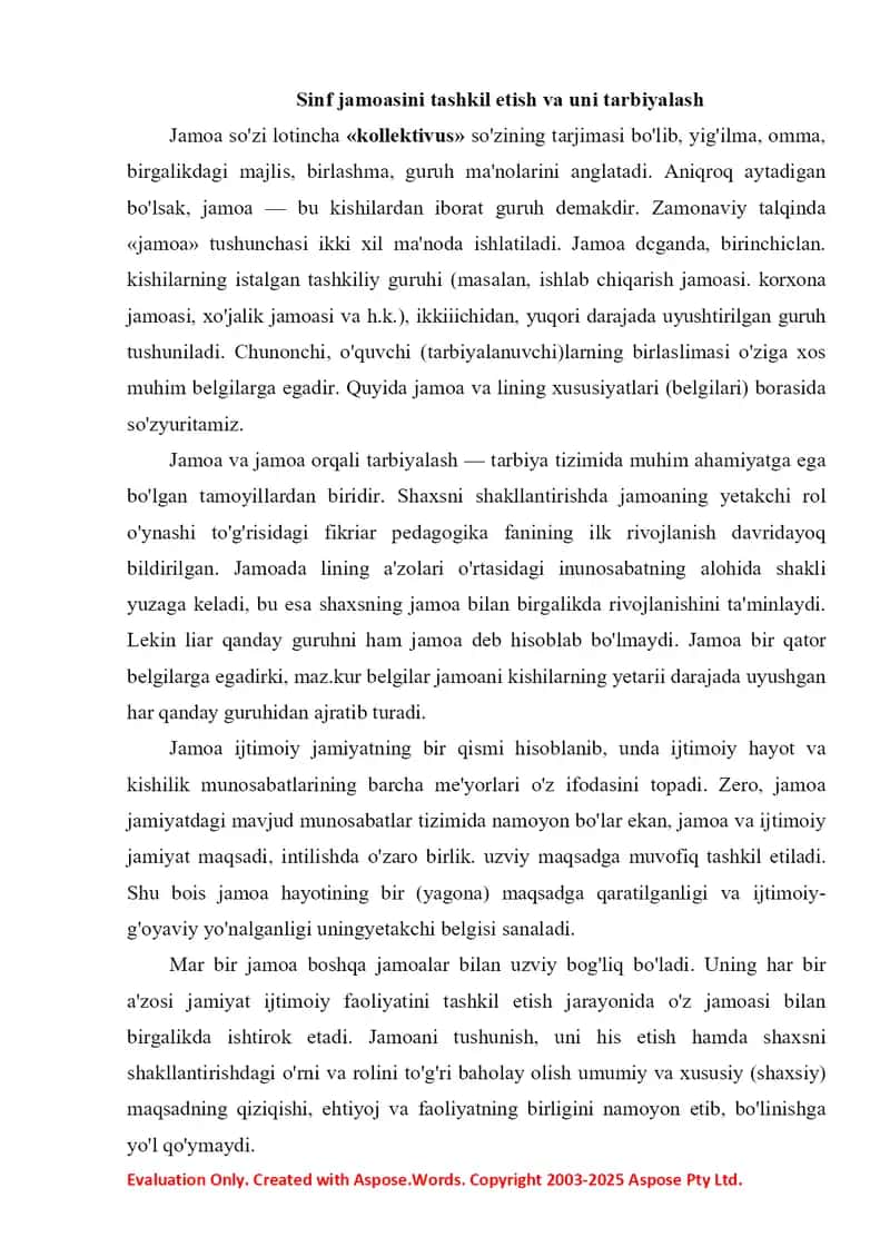 Jamoada shaxsni tarbiyalash 2