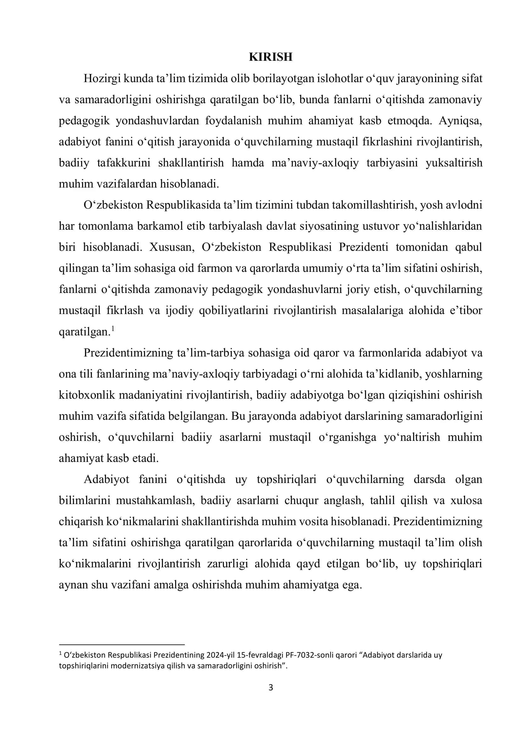 ADABIYOT O‘QITISH SAMARADORLIGINI OSHIRISHDA UY TOPSHIRIQLARINING O‘RNI 2