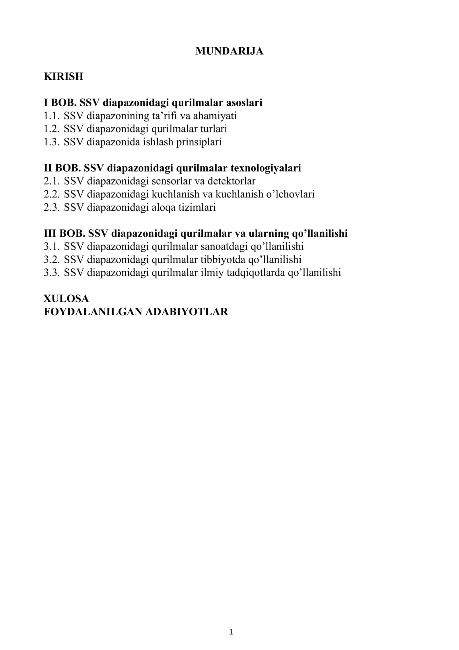 SSV(spektrning yuqori chastota qismi) diapazonidagi qurilmalar 2