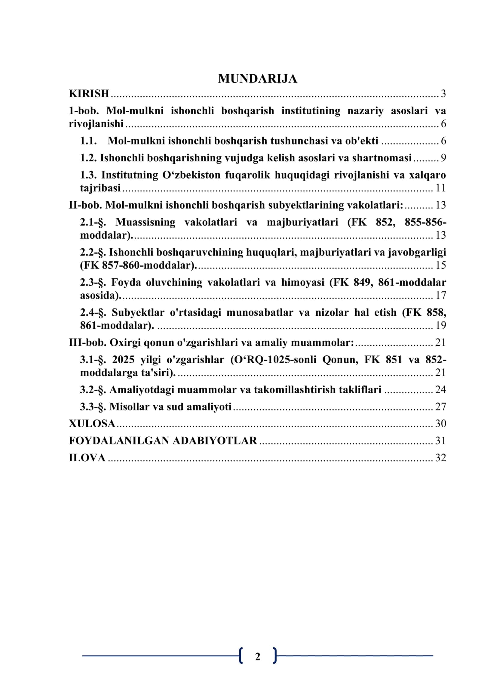 Mol mulkni ishonchli boshqarish subyektlarning vakolatlari 2