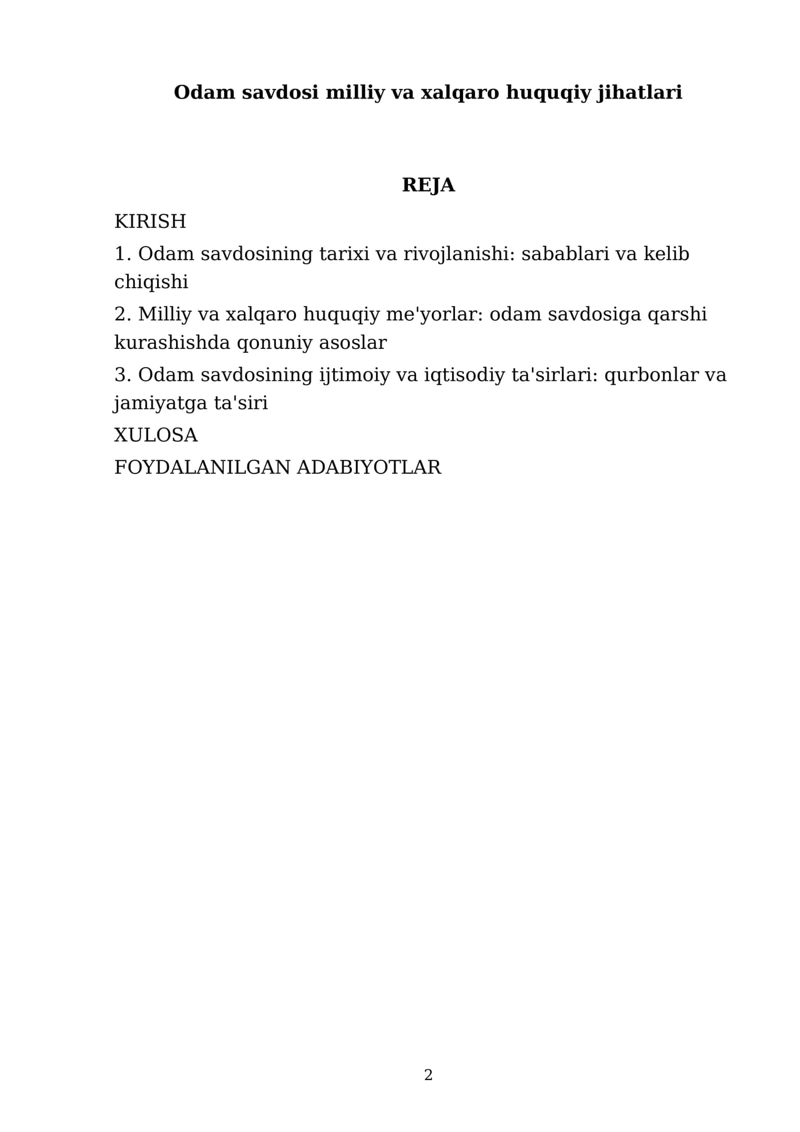 Odam savdosi milliy va xalqaro huquqiy jihatlari 2