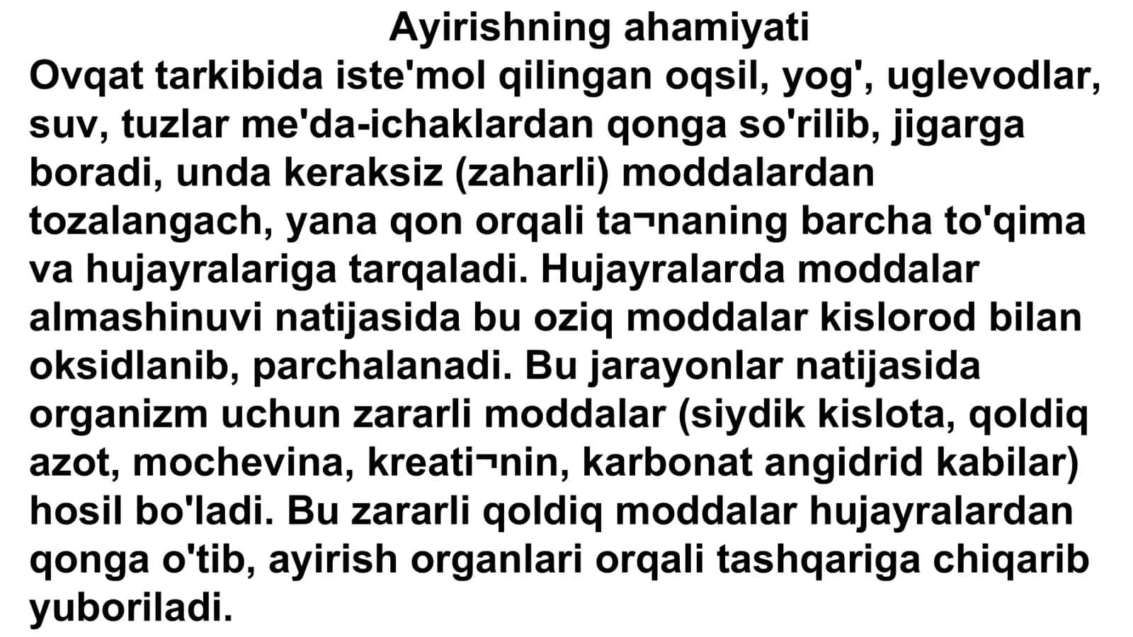 Ayirishning ahamiyati 2
