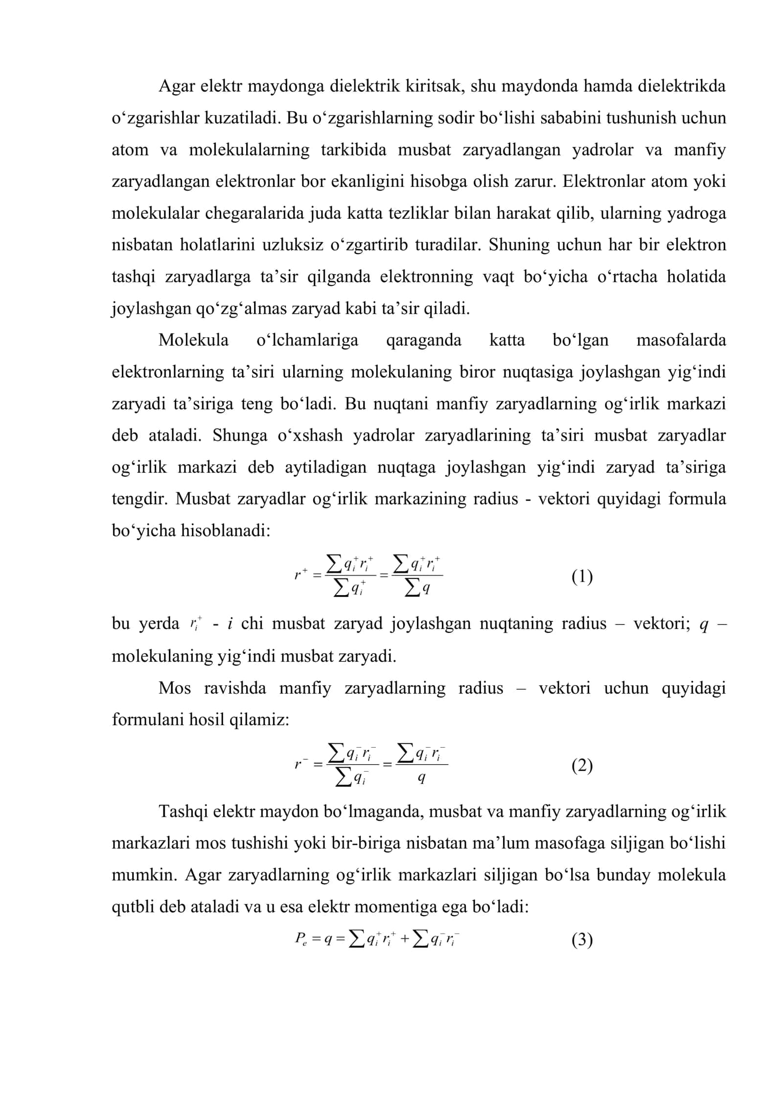 Elektr maydonida dielektriklar 2