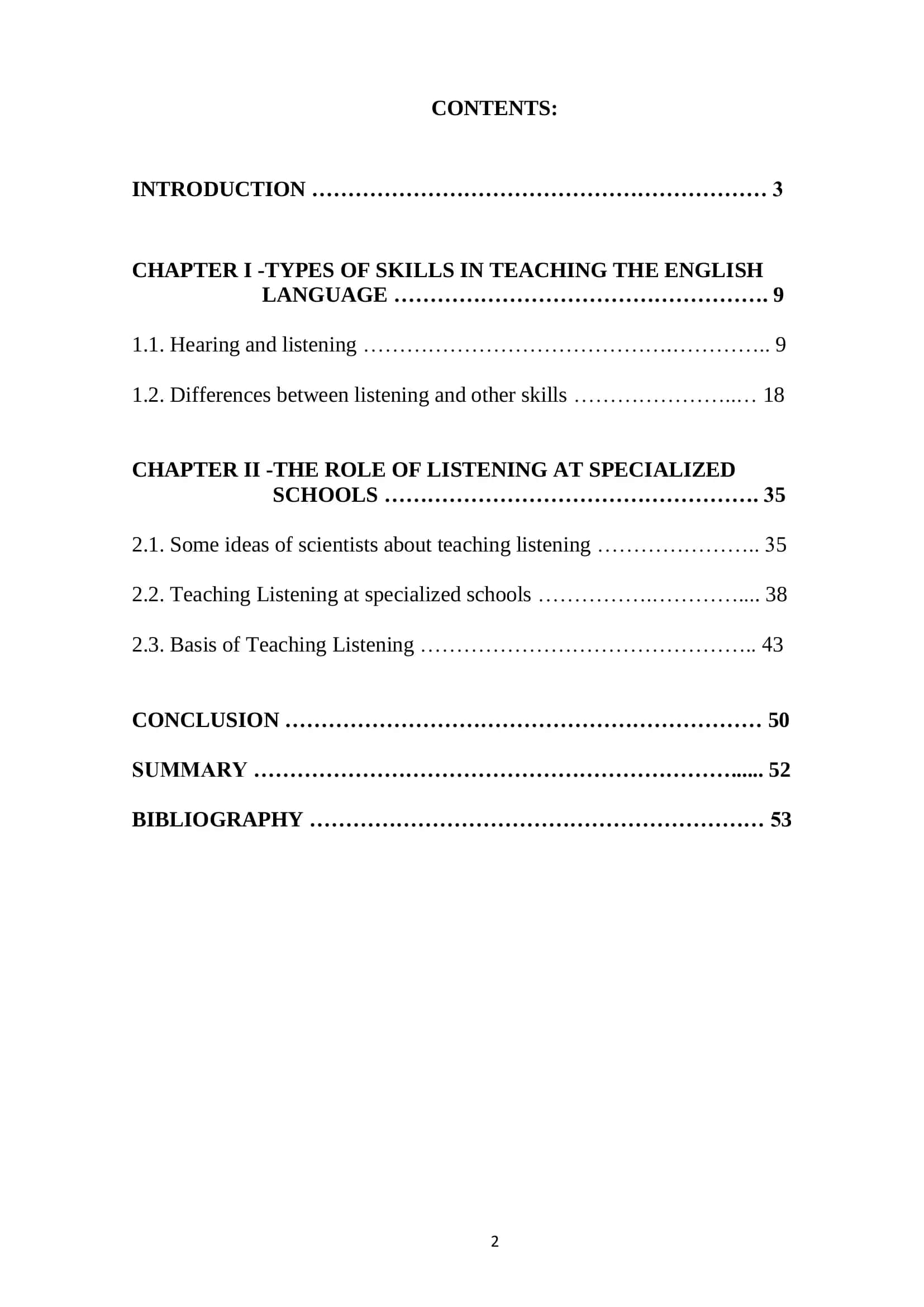The Role of Listening in teaching English at the specialized schools 2