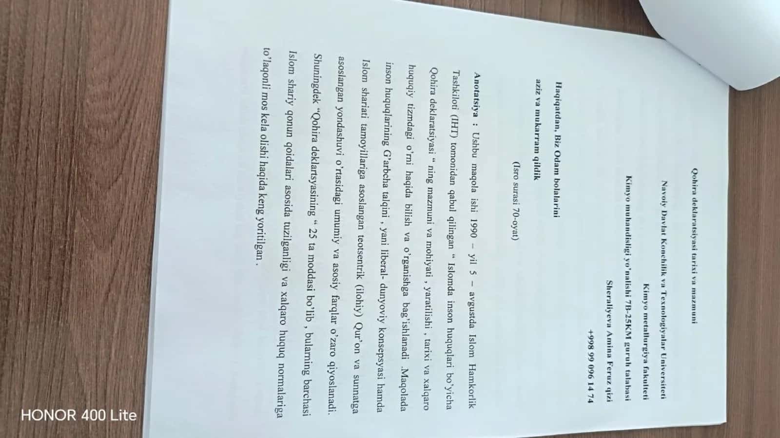 Qohira deklaratsiyasi tarixi va mazmuni haqida maqola 2