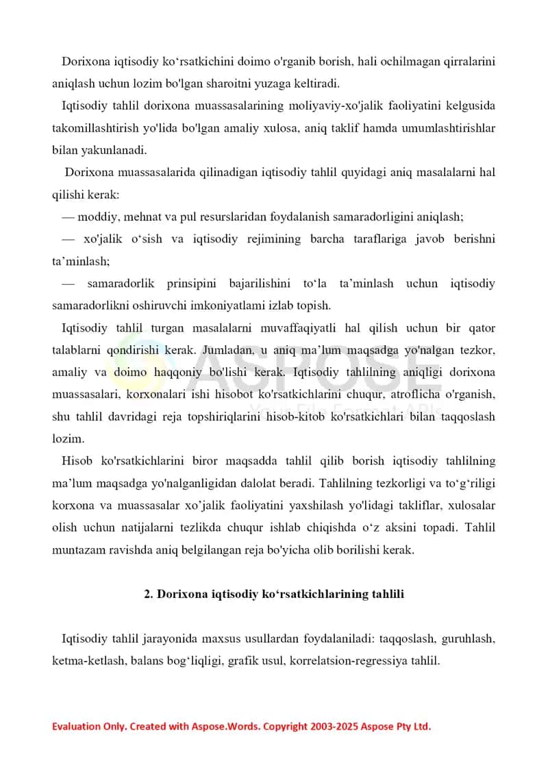 Dorixonaning moliyaviy xo'jalik faoliyati. 18-amaliy mashg’ulot 8 bet. 2