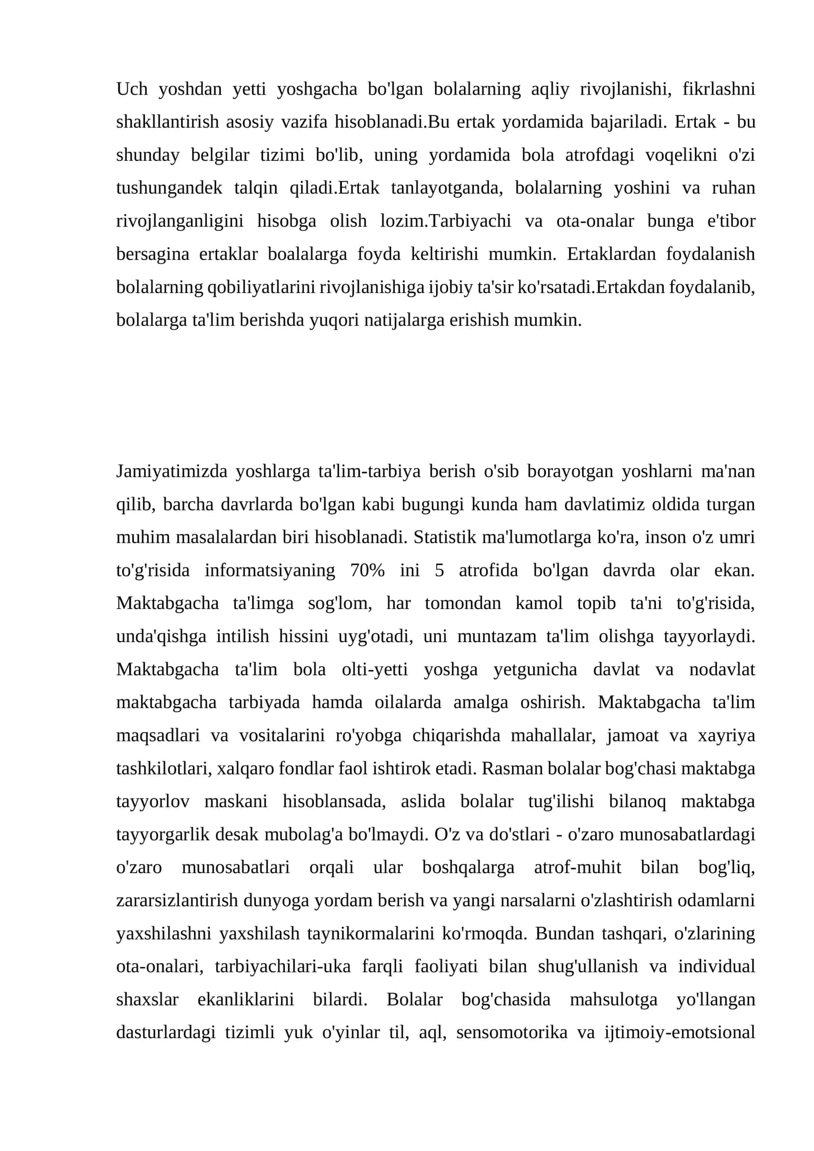 Maktabgacha yoshdagi bolalarning rivojlanishi va ta'lim tarbiyasining óziga xosligi 2