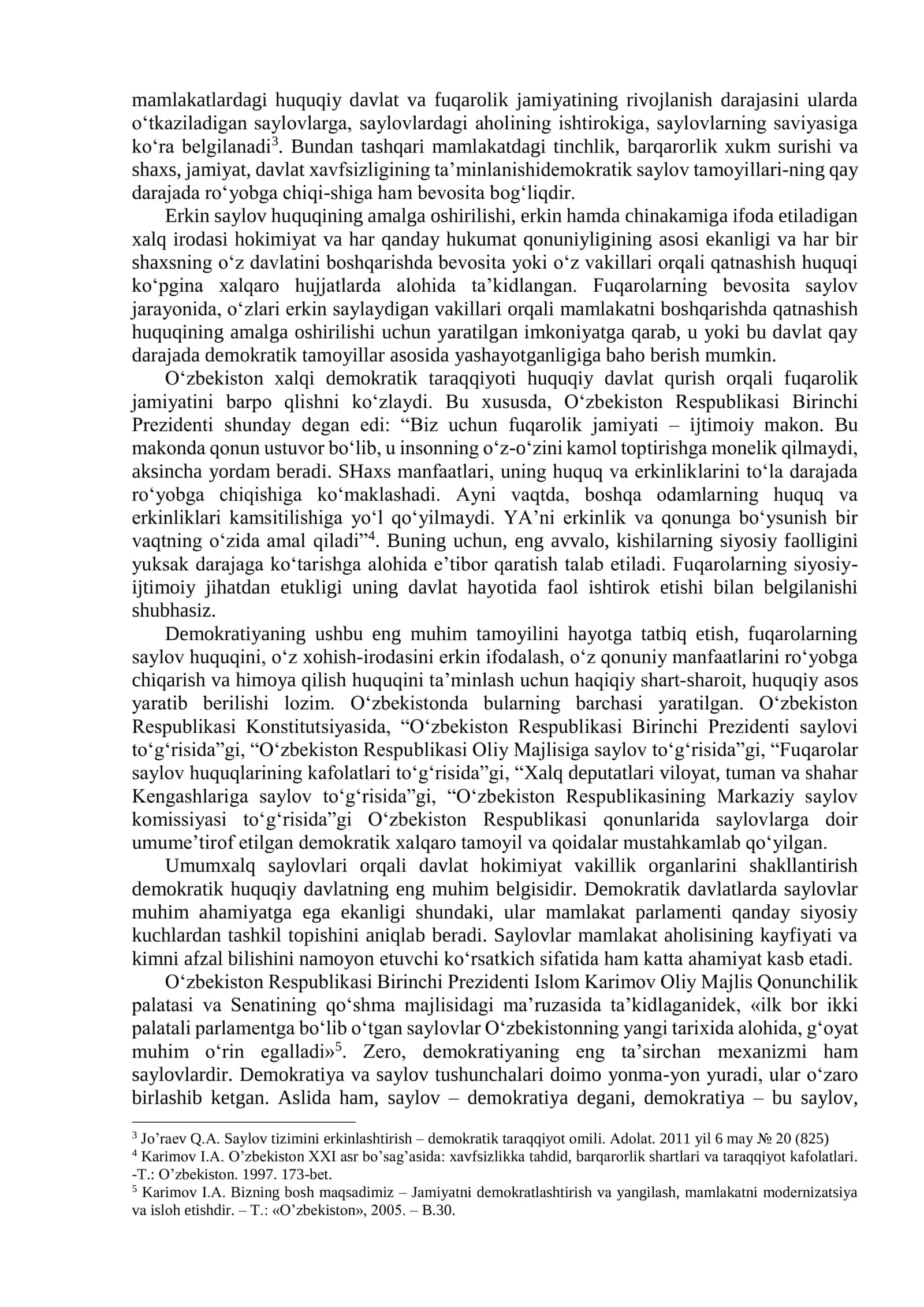 SAYLOV HUQUQI ERKINLIGI – FUQAROLIK JAMIYATINING SHARTI 2