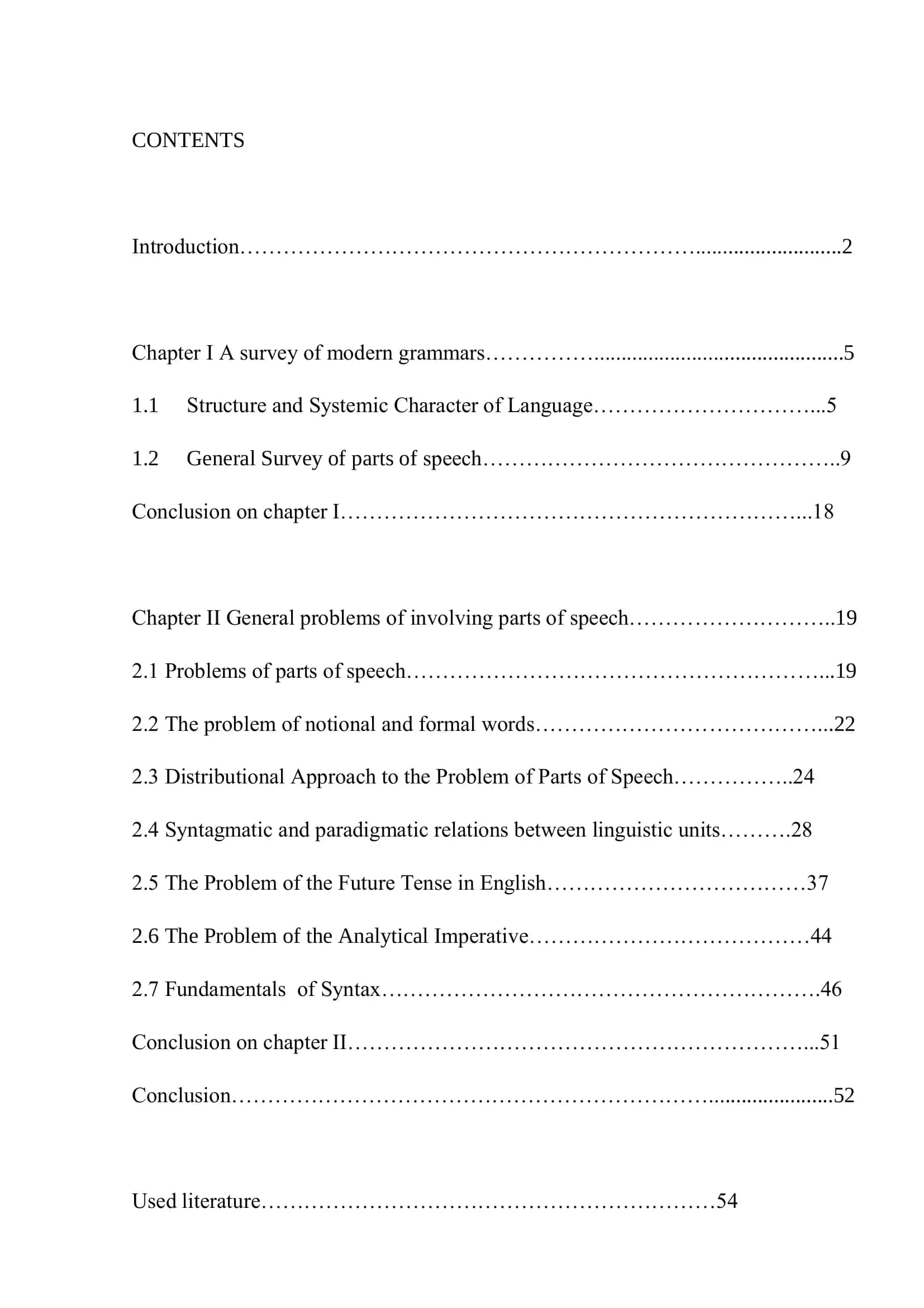 Distributional approach to the parts of speech 2
