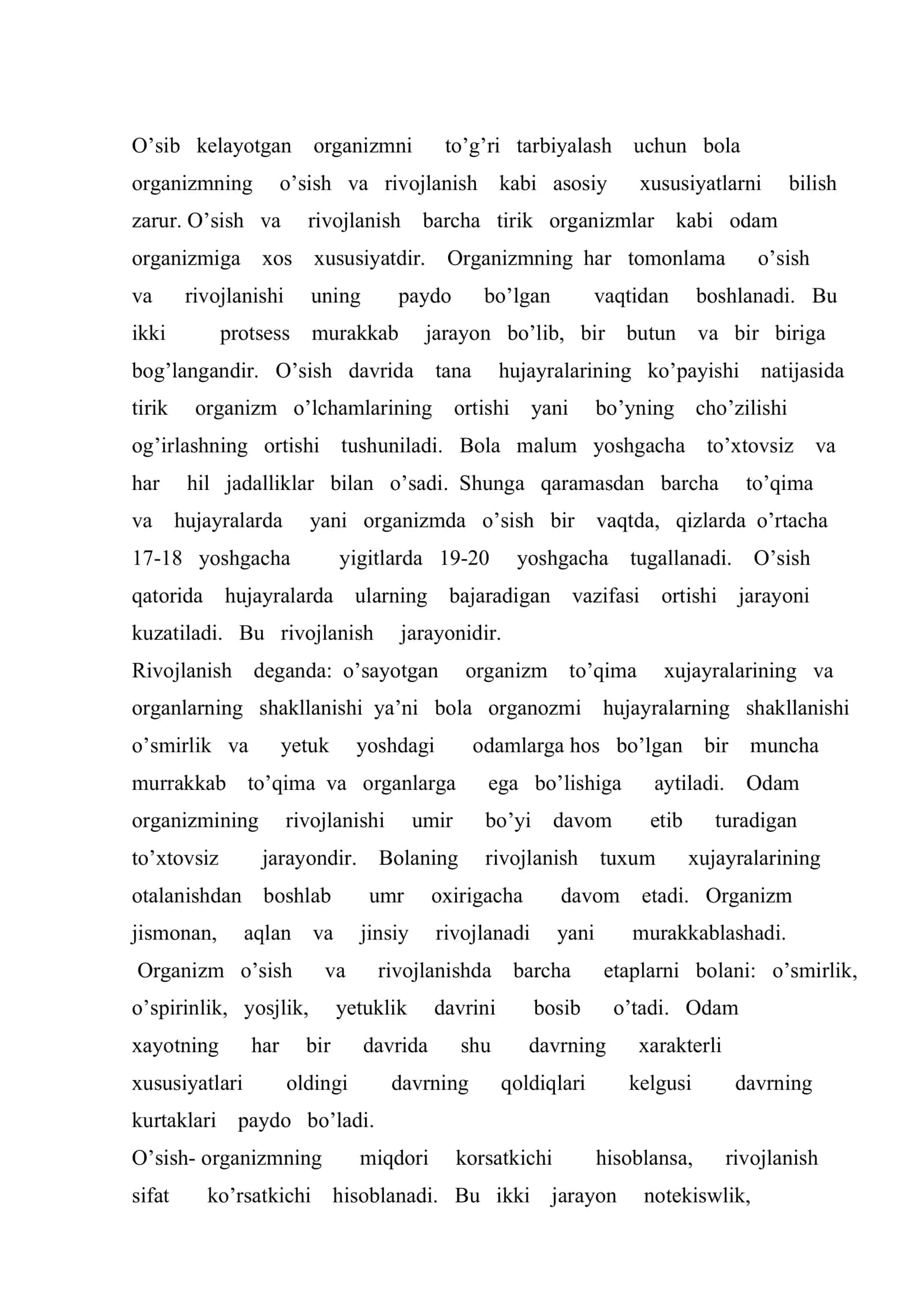 Maktabgacha yoshdagi bolalarni o’sish va rivojlanishining asosiy qonuniyatlari 2